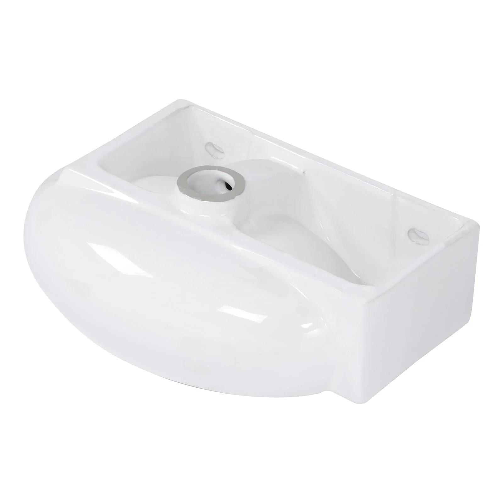 Modern Aesthetic Rectangle Wall Mount Bathroom Sink With Single Faucet Hole - Image 10