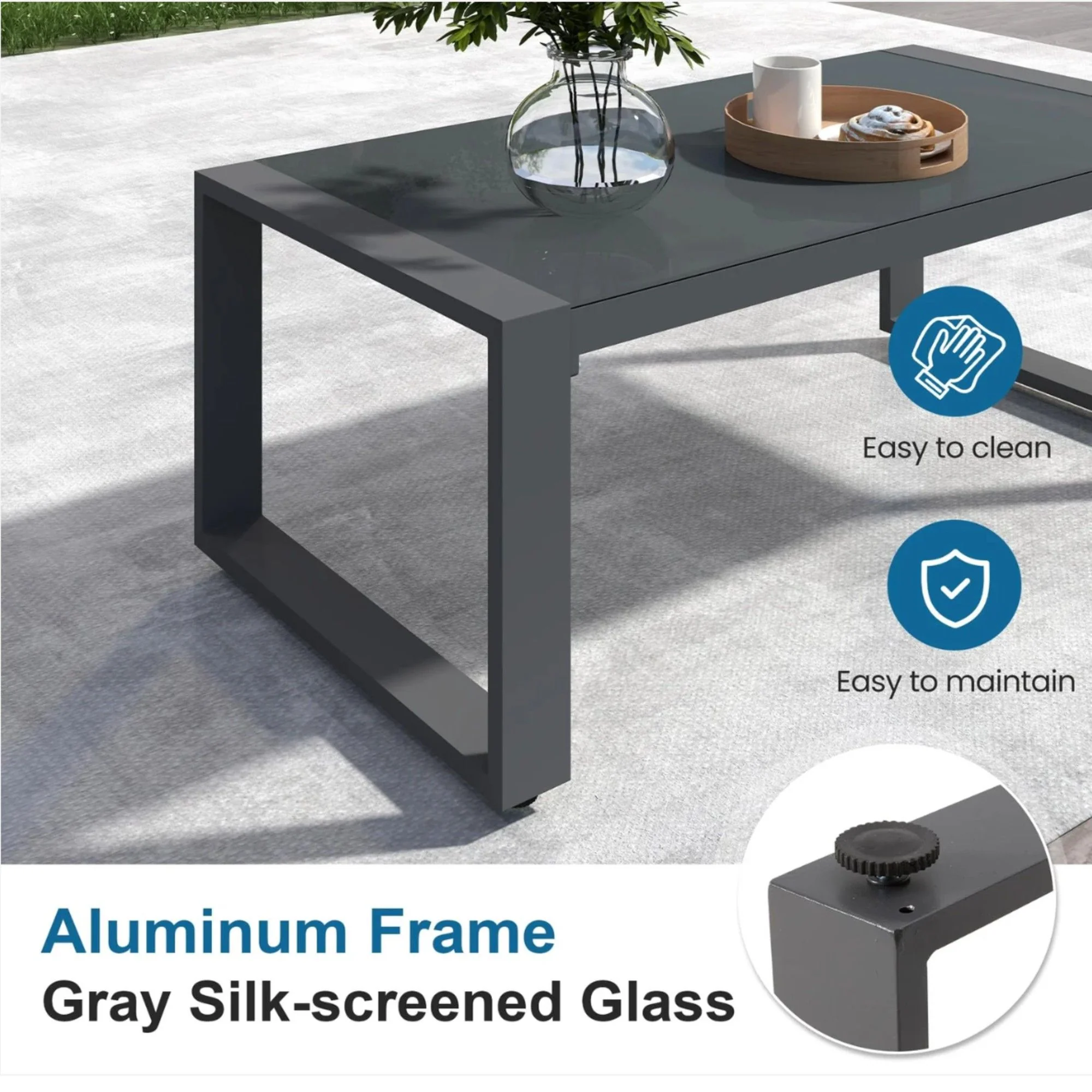 Modern All-Weather Outdoor Coffee Table - Image 10