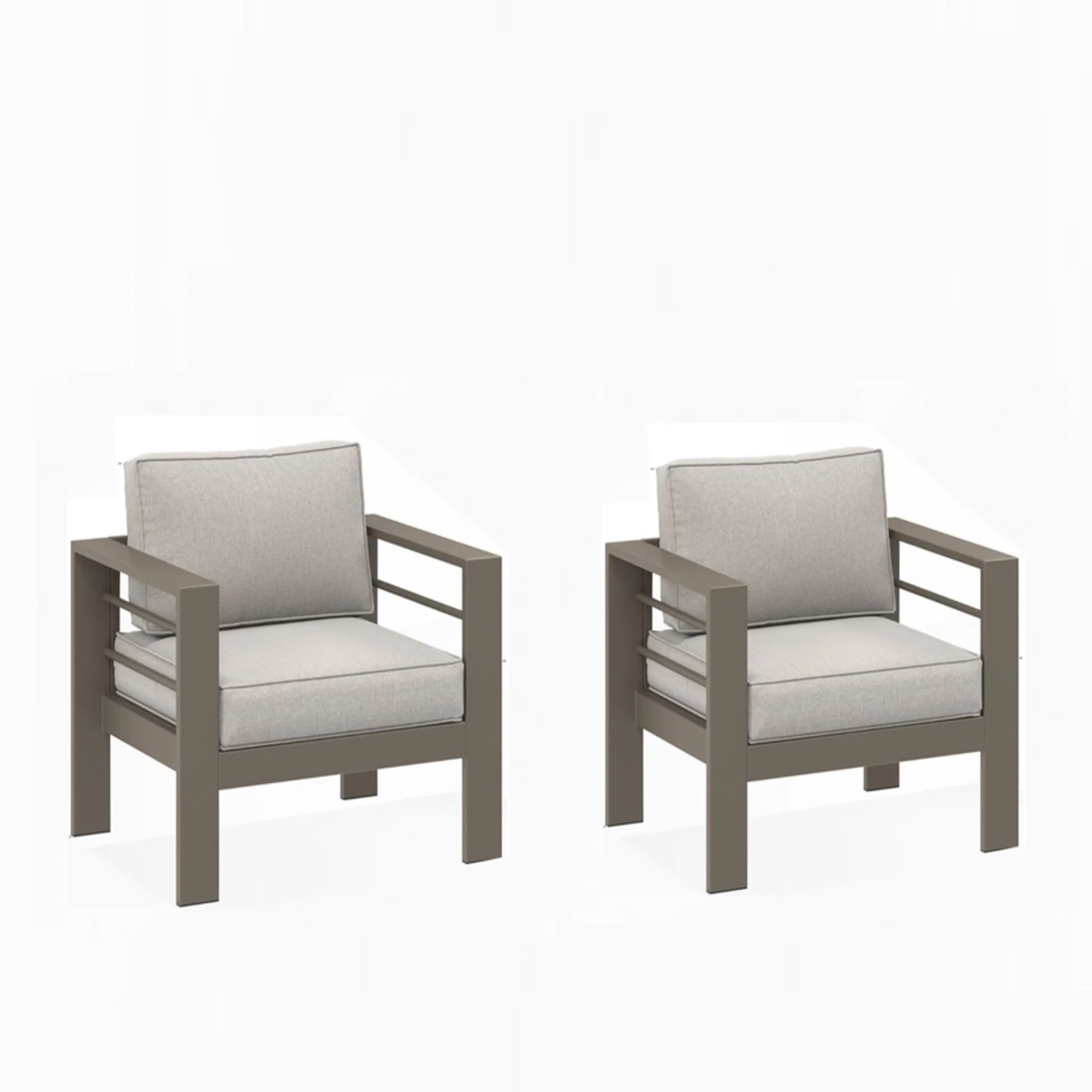 Modern All-Weather Patio Armchairs With Thick Cushions (Set of 2) - Image 31
