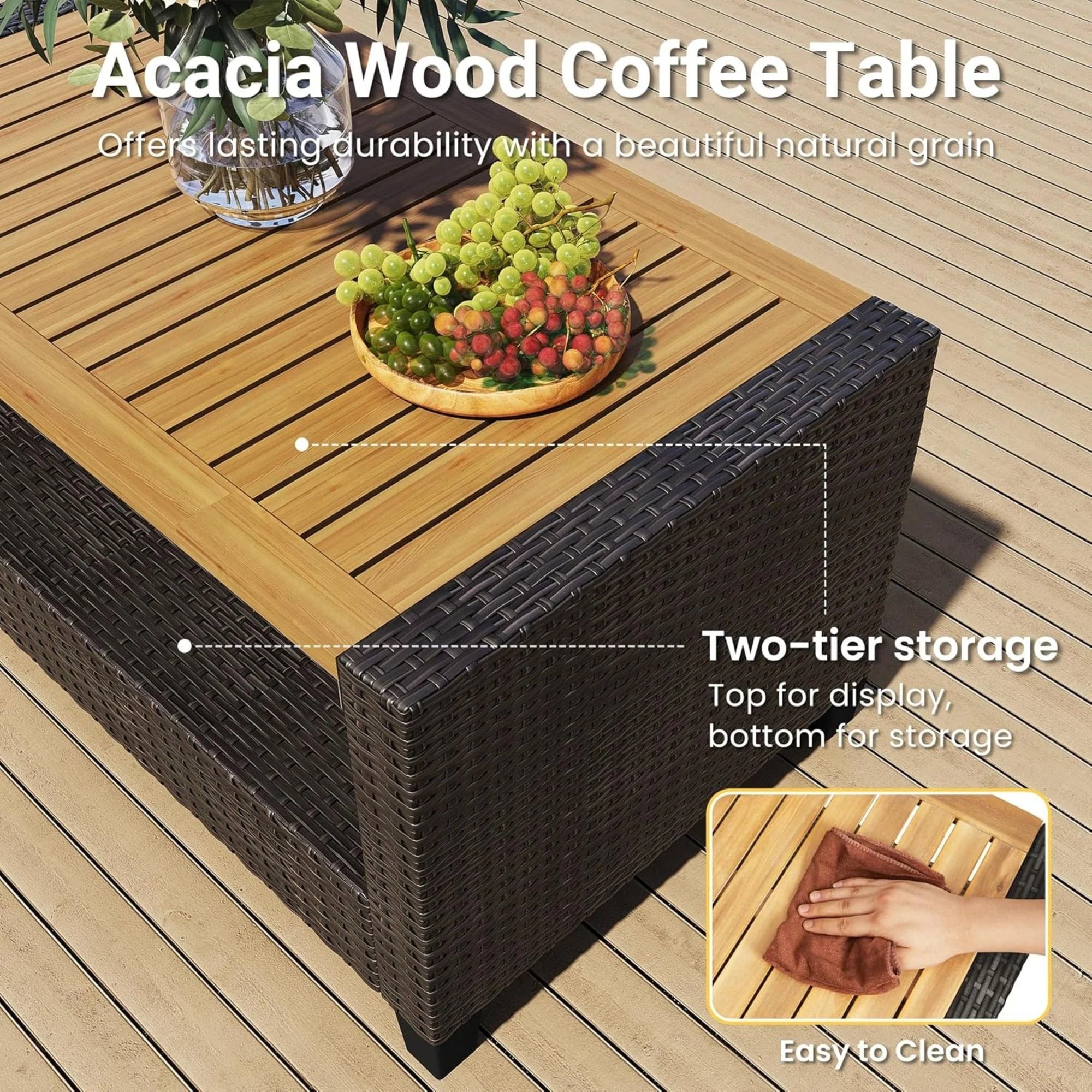Modern All-Weather Patio Set With Cushions And Table - Image 13