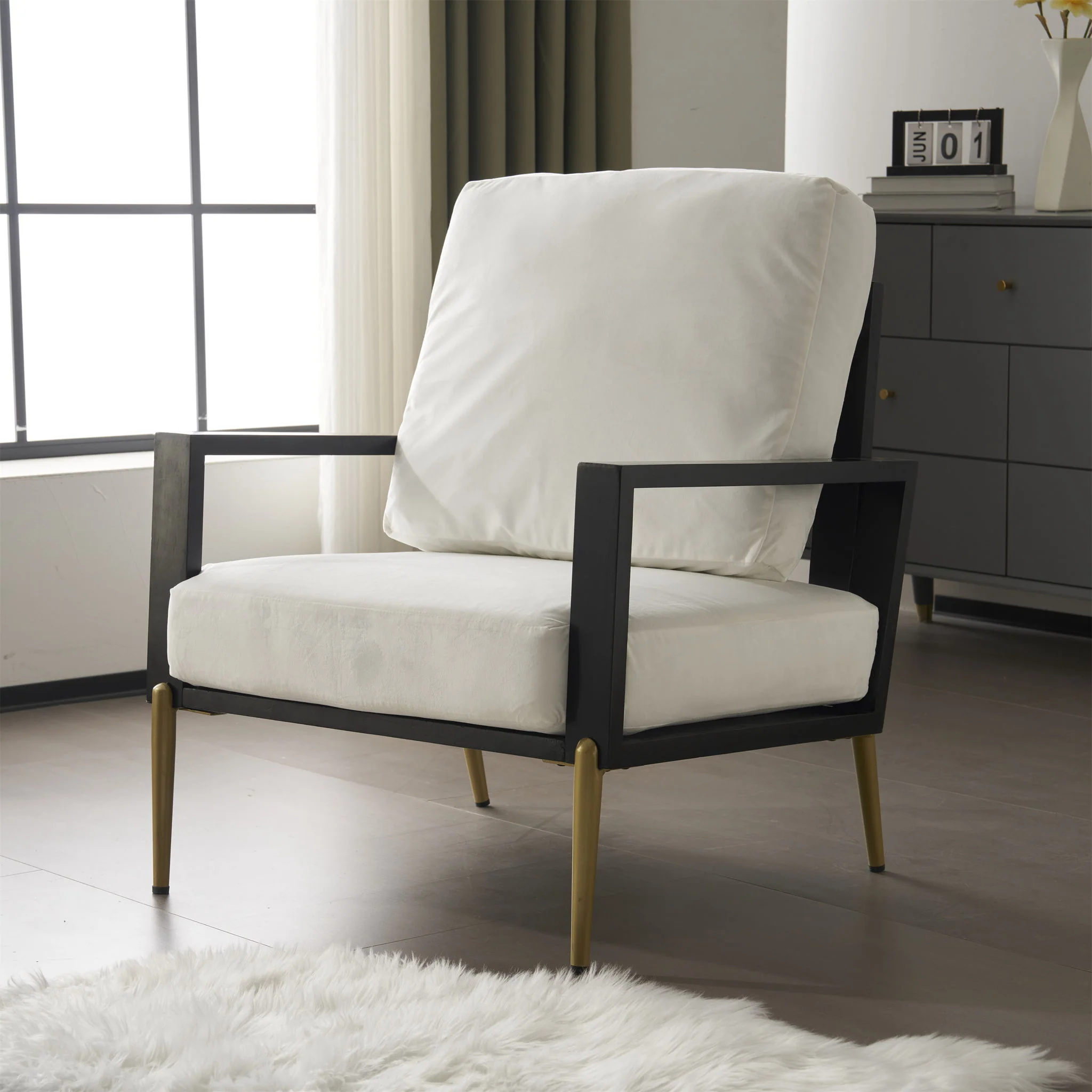 Modern Armchair With Solid Wood Frame - Image 16
