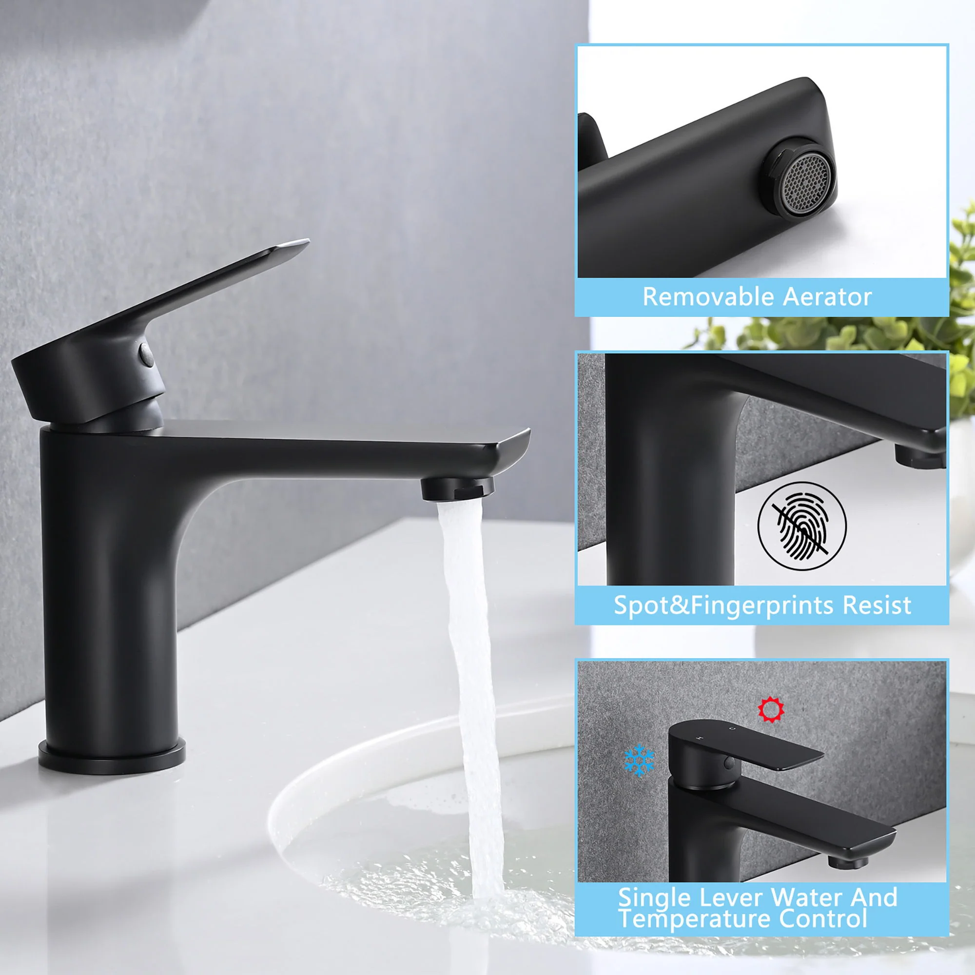 Modern Bathroom Sink Faucet Single Handle Brass Countertop Mount - Image 11
