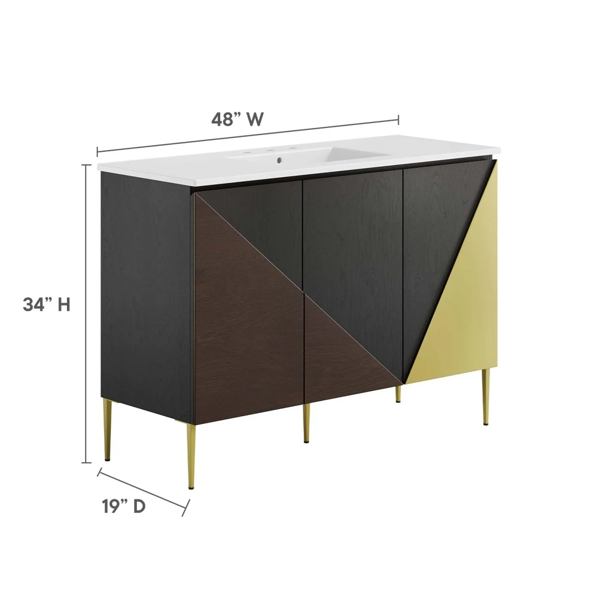 Modern Bathroom Vanity with Ceramic Sink – Contemporary Vanity Cabinet and Storage - Image 74