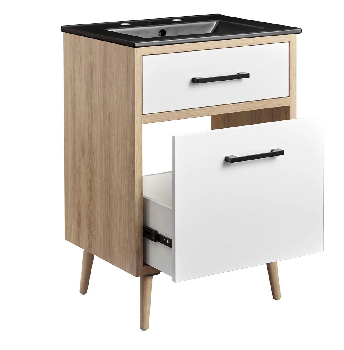 Modern Bathroom Vanity with Ceramic Sink – Single-Sink Vanity Cabinet for Bathrooms - Image 9