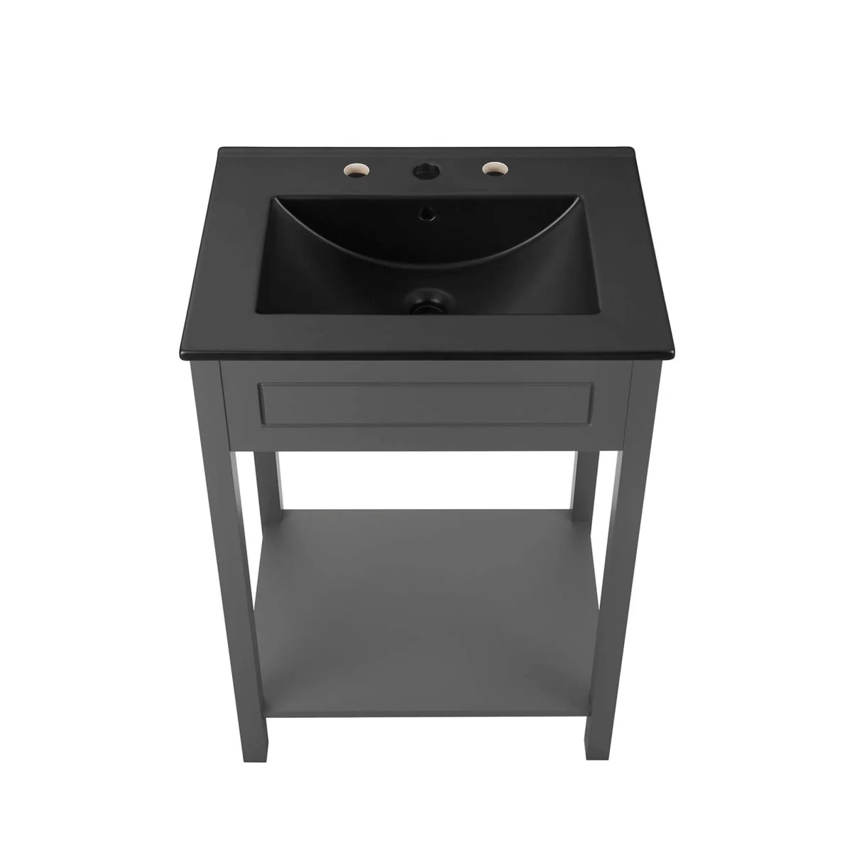 Modern Bathroom Vanity with Sink and Open Shelf - Multiple Sizes and Finishes - Image 25
