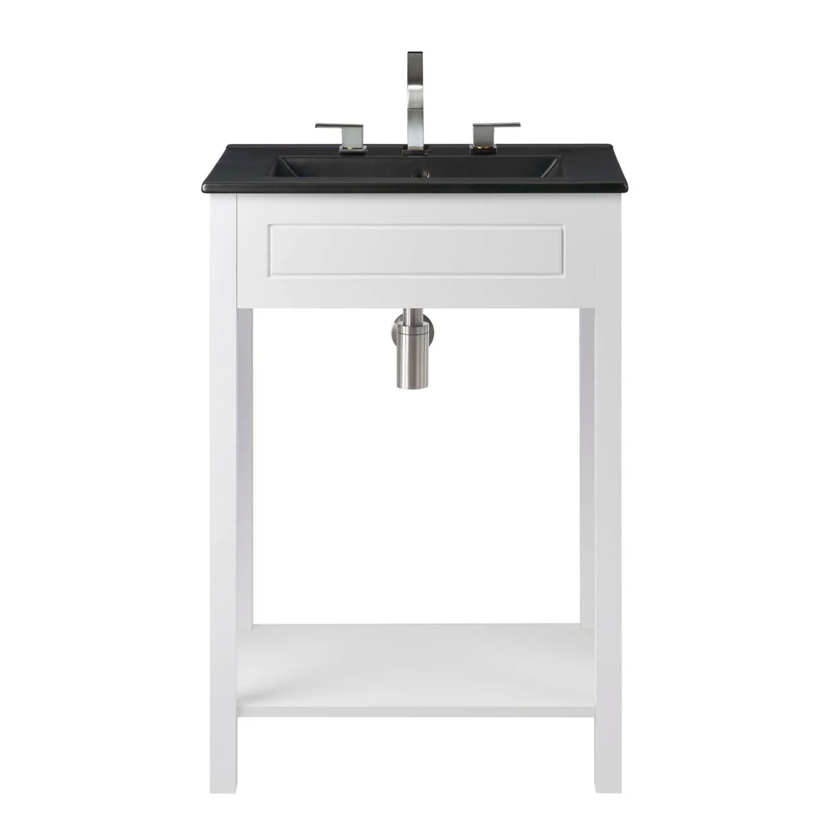 Modern Bathroom Vanity with Sink and Open Shelf - Multiple Sizes and Finishes - Image 33