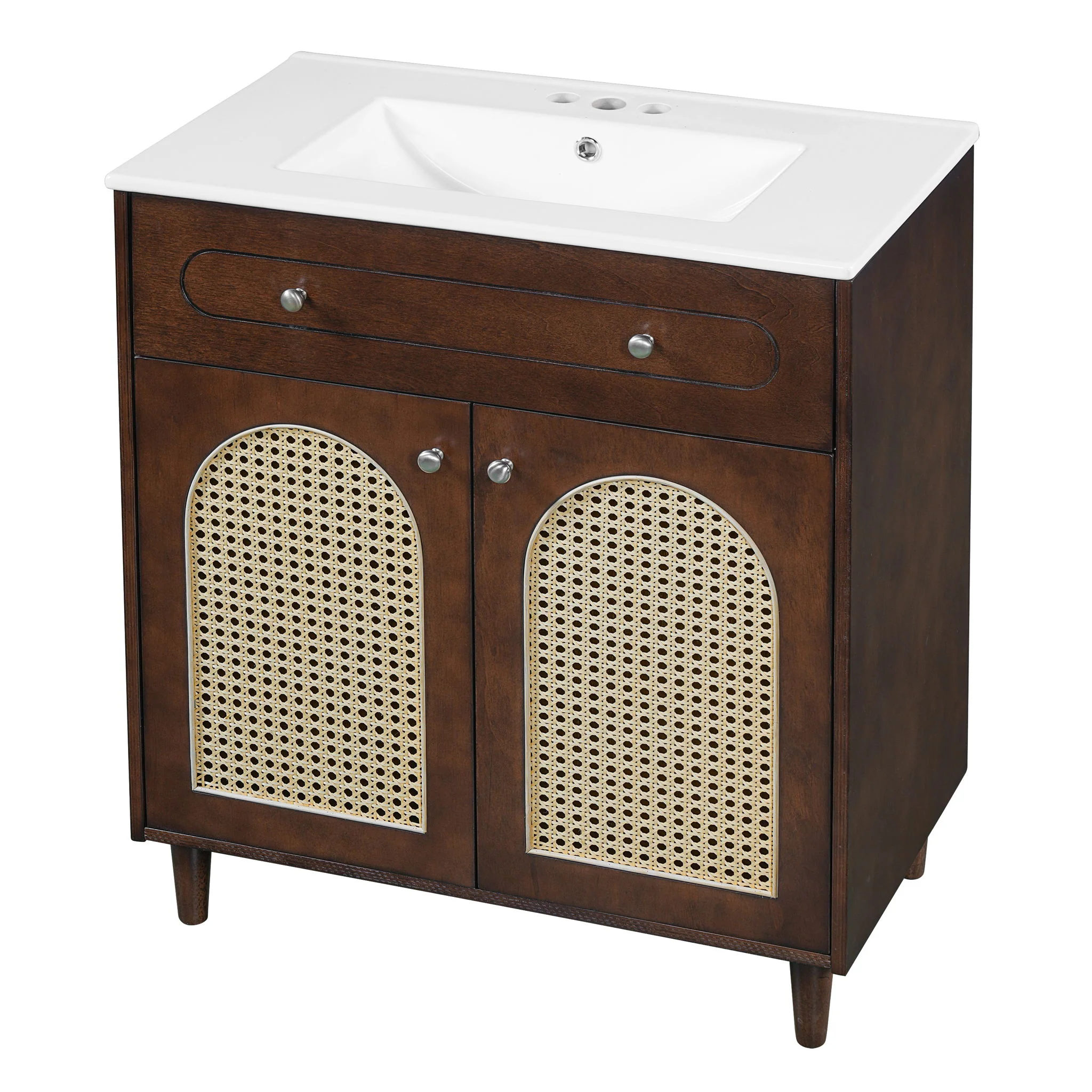 Modern Bathroom Vanity With Sink, Cabinet With Adjustable Shelf - Image 2