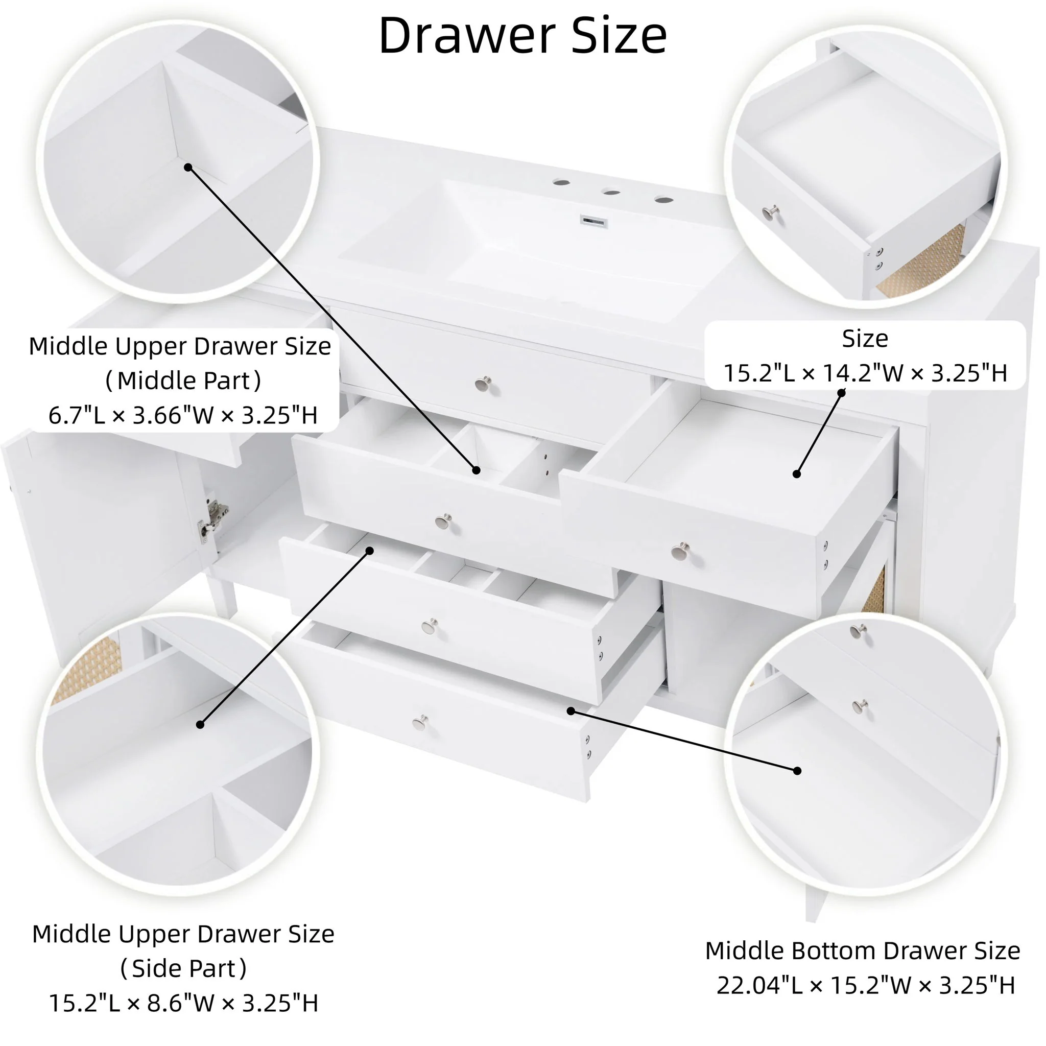 Modern Bathroom Vanity With Sink, Soft Close Drawers - Image 16