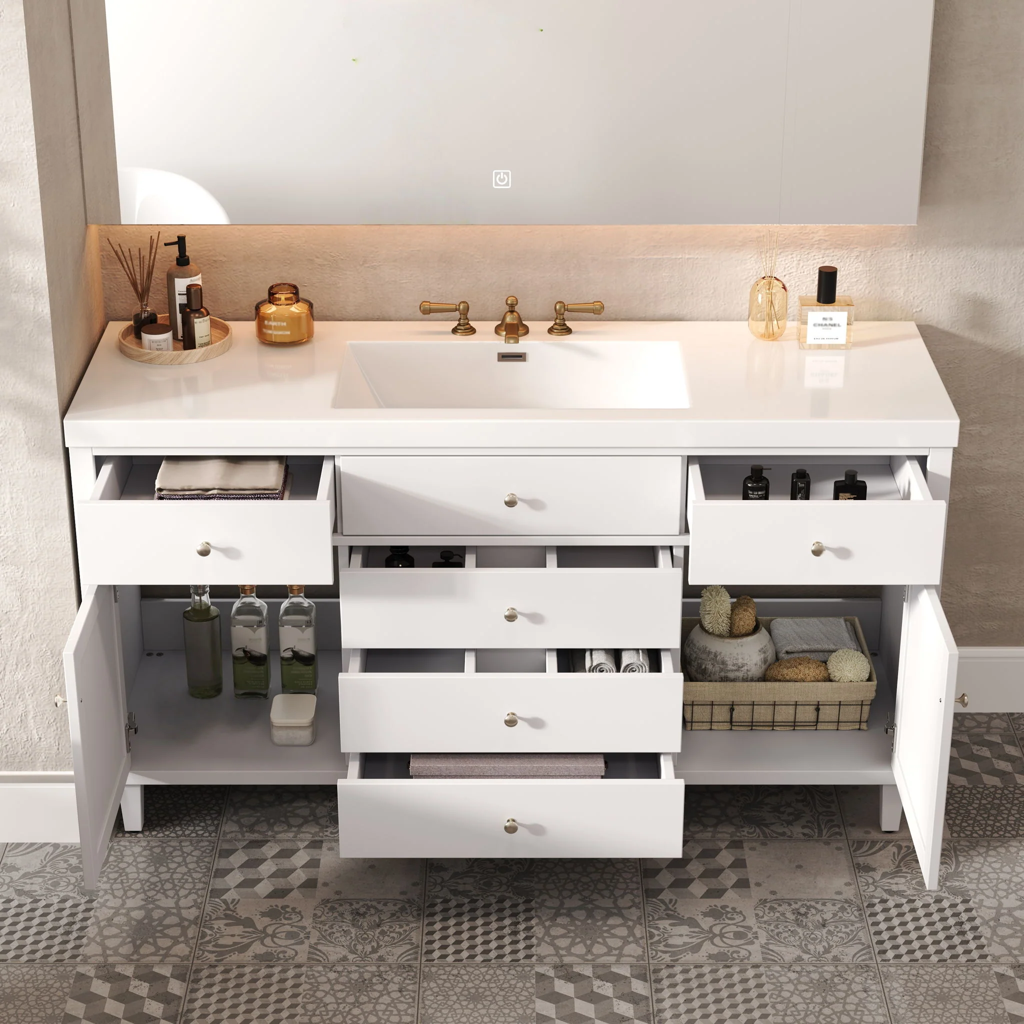 Modern Bathroom Vanity With Sink, Soft Close Drawers - Image 17
