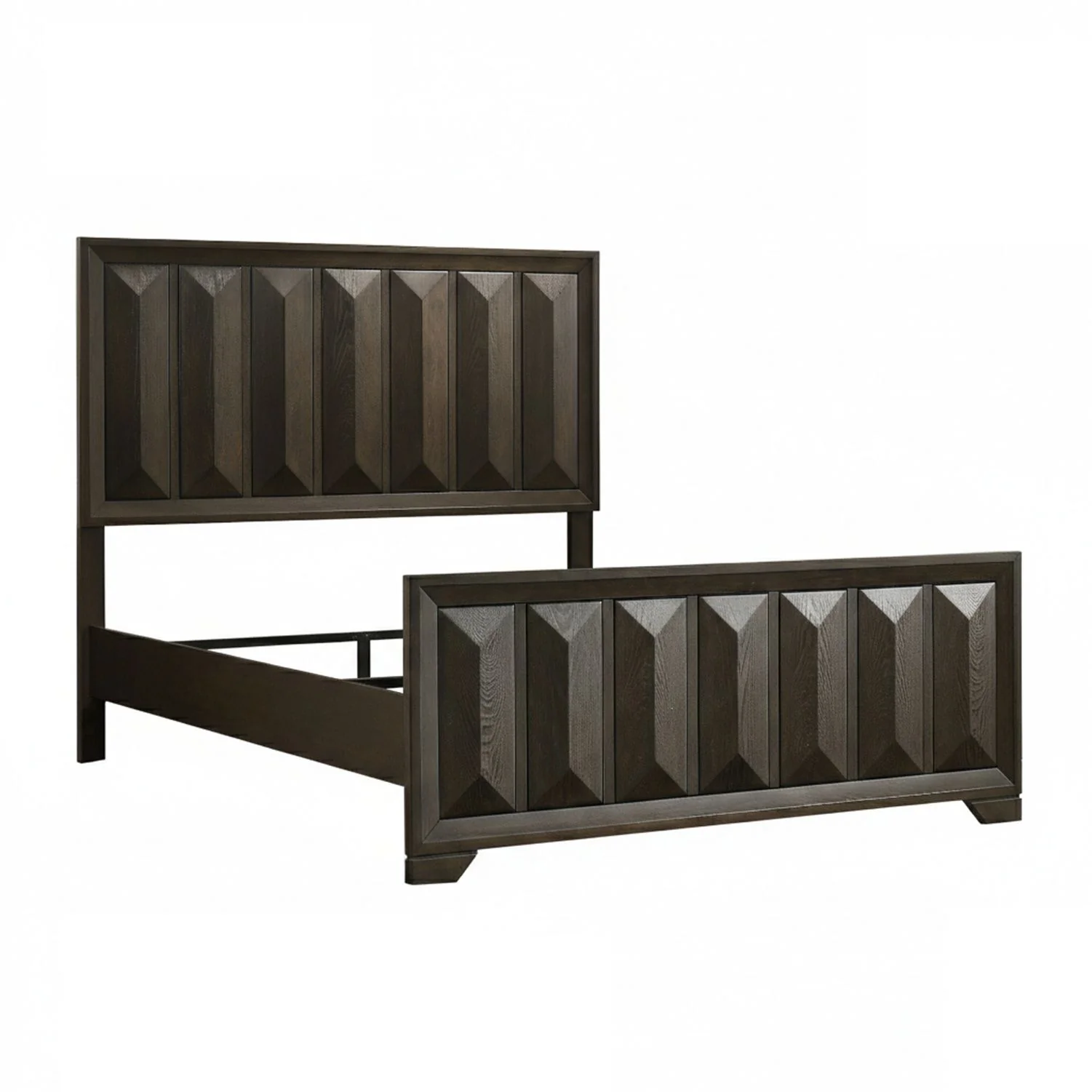 Modern Bed Panel Headboard With Vertical Faceted Design - Image 6