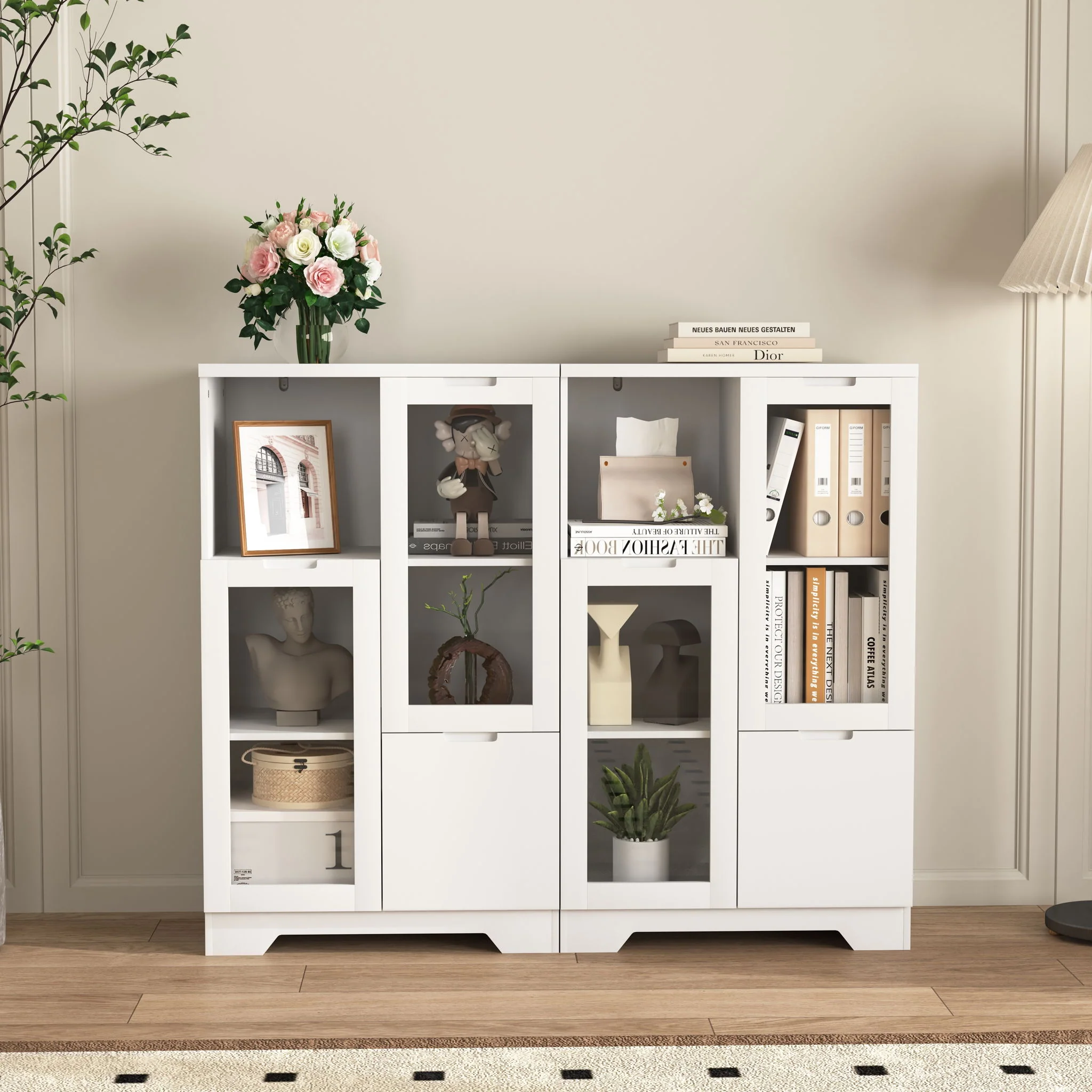 Modern Cabinet With Glass Doors And Drawer - Image 10
