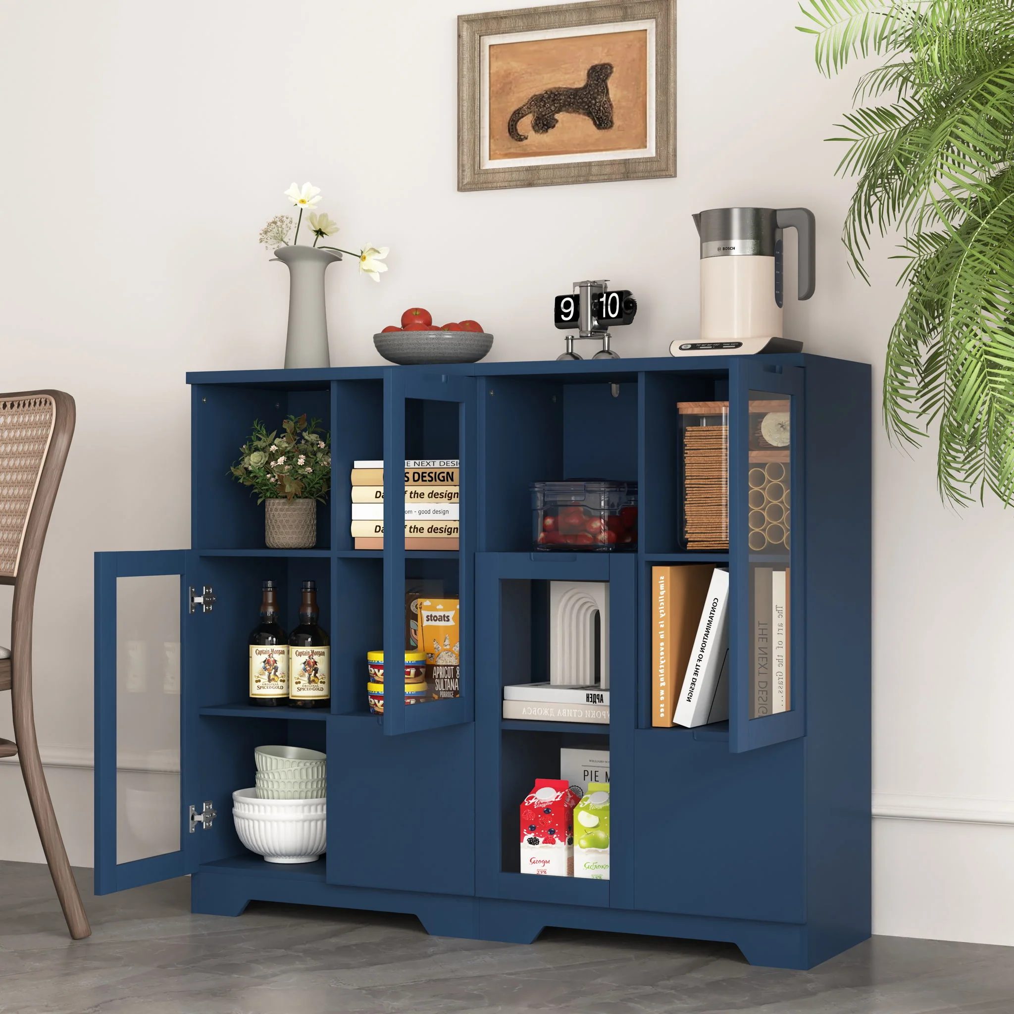 Modern Cabinet With Glass Doors And Drawer - Image 12
