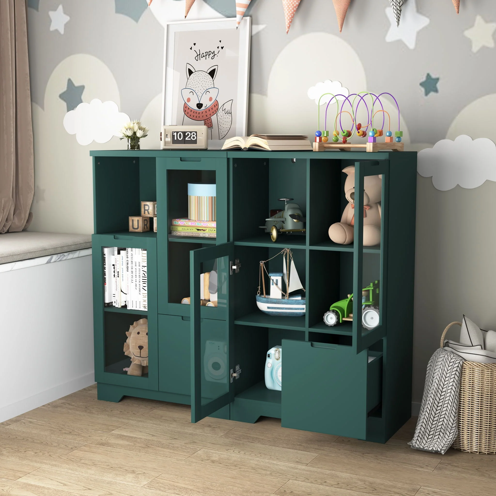 Modern Cabinet With Glass Doors And Drawer - Image 33