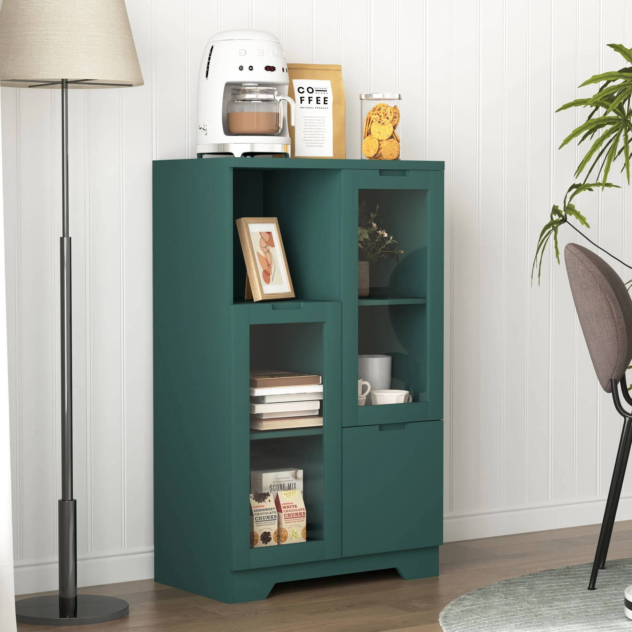 Modern Cabinet With Glass Doors And Drawer - Image 34