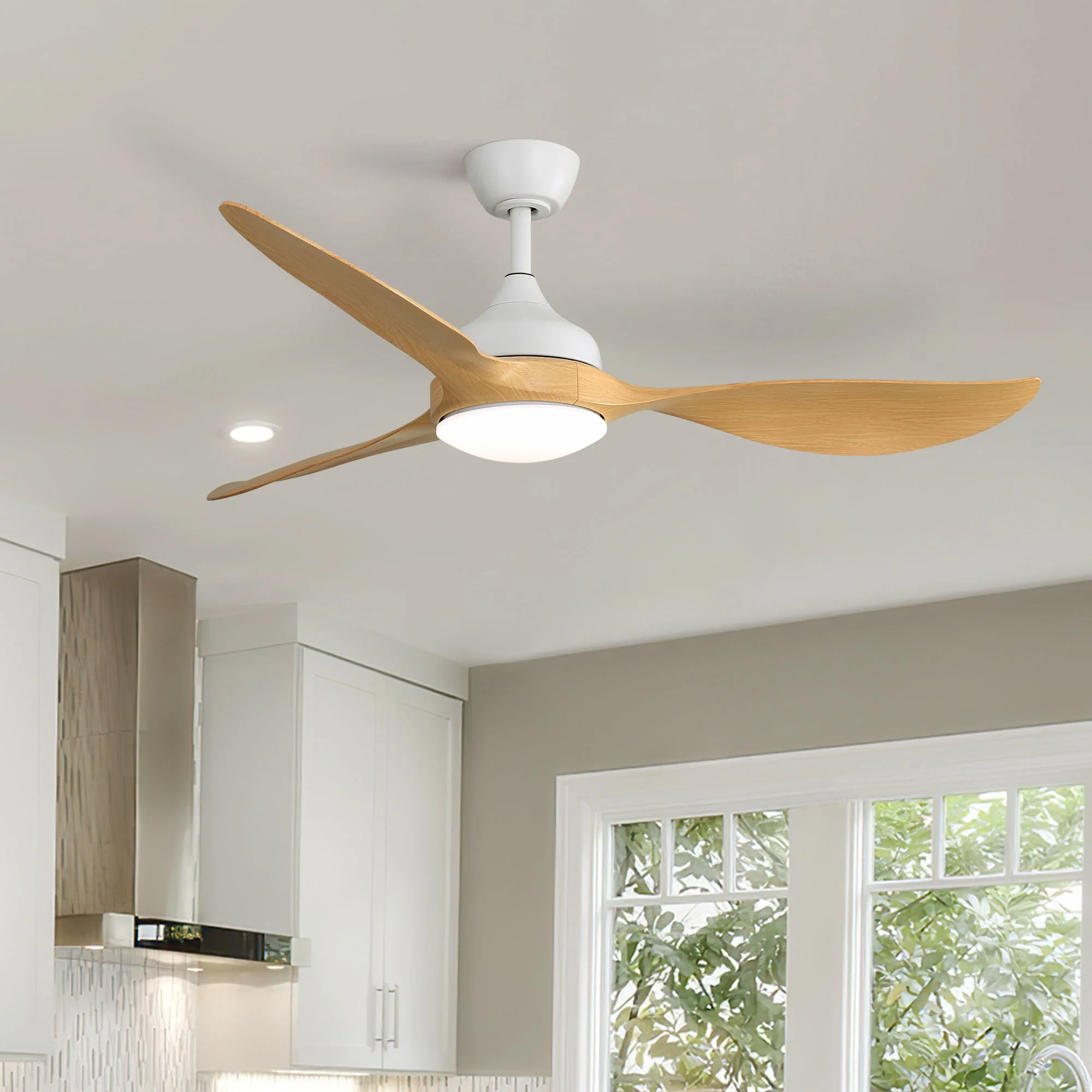 Modern Ceiling Fans Dimmable LED Light Quiet DC Reversible Motor For Indoor & Outdoor - White - Image 9