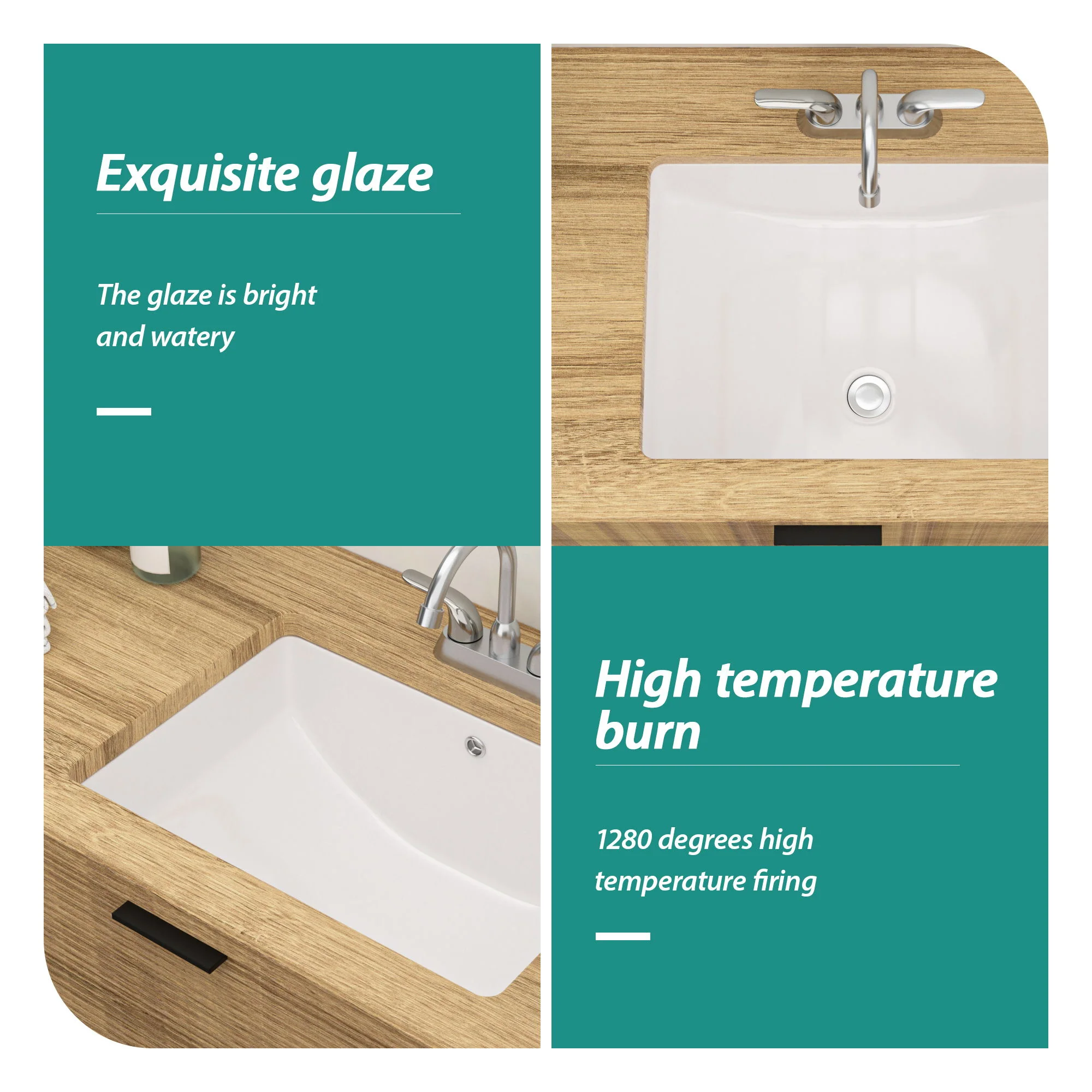 Modern Ceramic Undermount Bathroom Sink With Overflow, High Quality - Image 14
