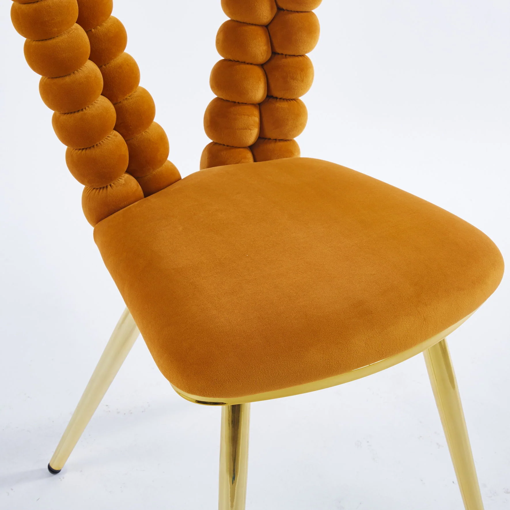 Modern Chair With Iron Tube Legs, Soft Cushions And Comfortable Backrest, Suitable For Dining Room, Living Room, Cafe, Hairball Back - Image 37