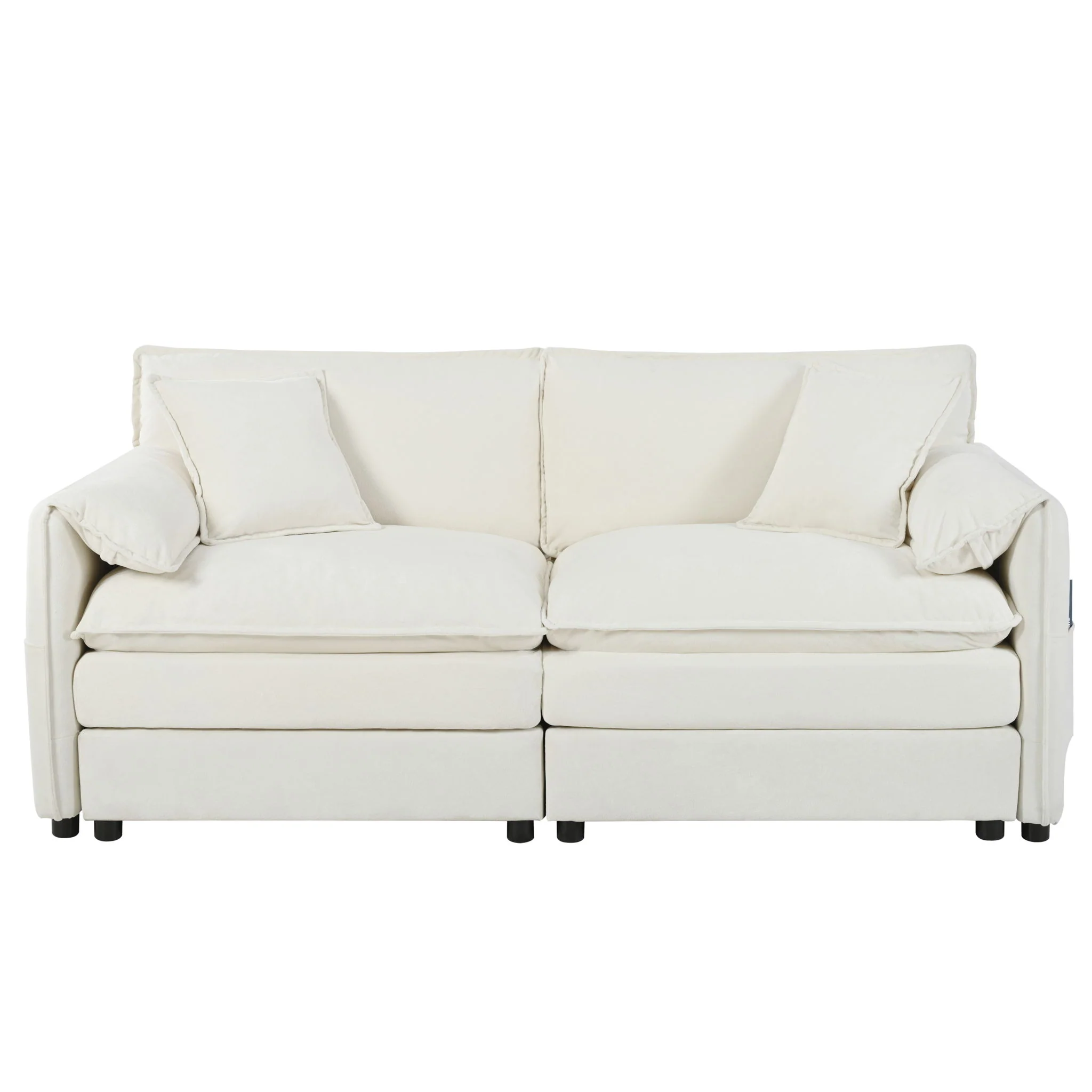Modern Comfy Deep Seat Modular Sectional Sofa Cloud Couch With Ottoman - Image 30
