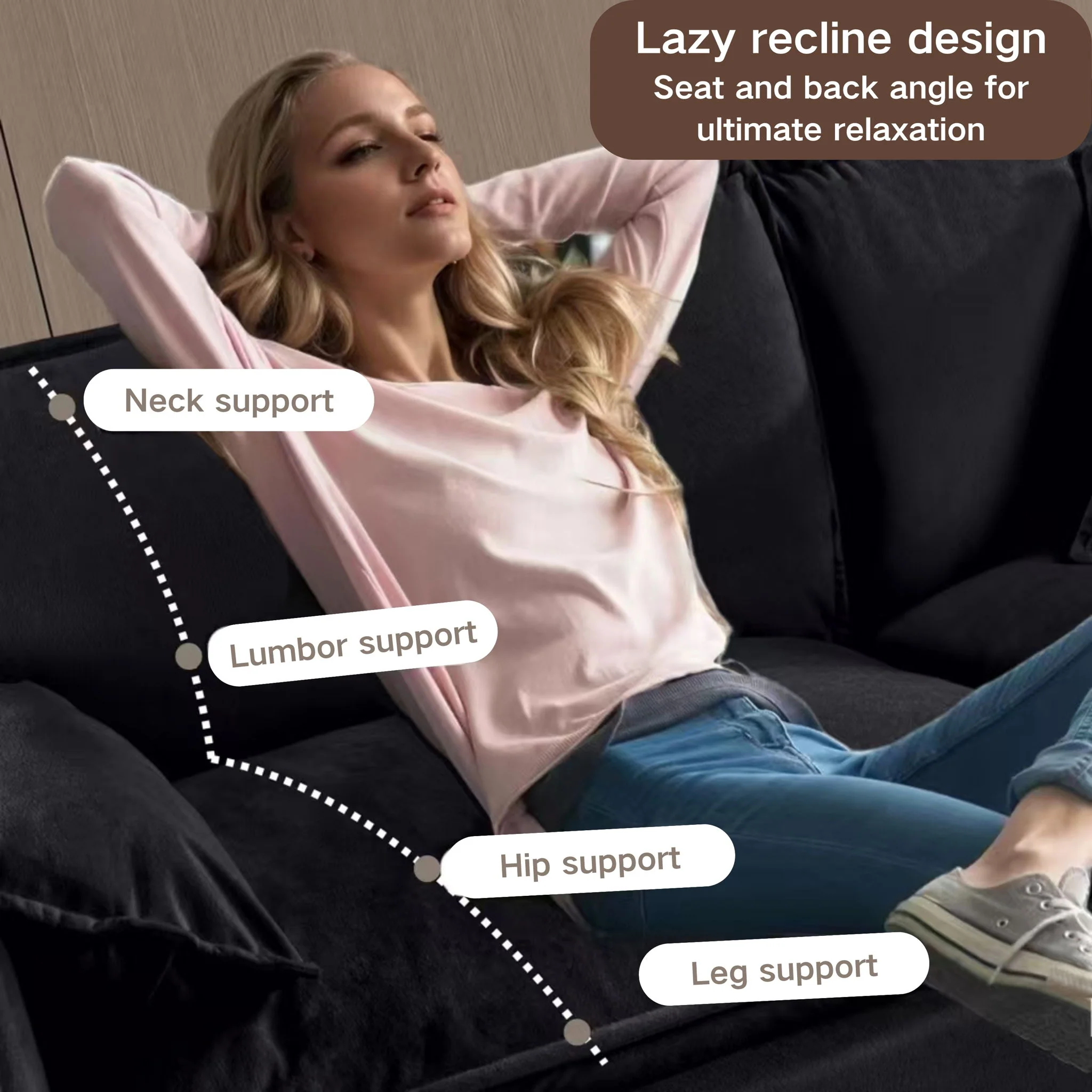 Modern Comfy Deep Seat Modular Sectional Sofa Cloud Couch With Ottoman - Image 33