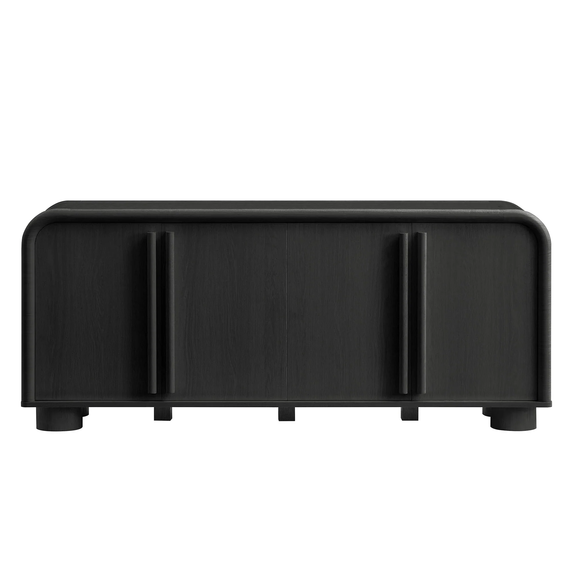 Modern Curved 4-Door Sideboard Cabinet – 63 Inch - Image 15