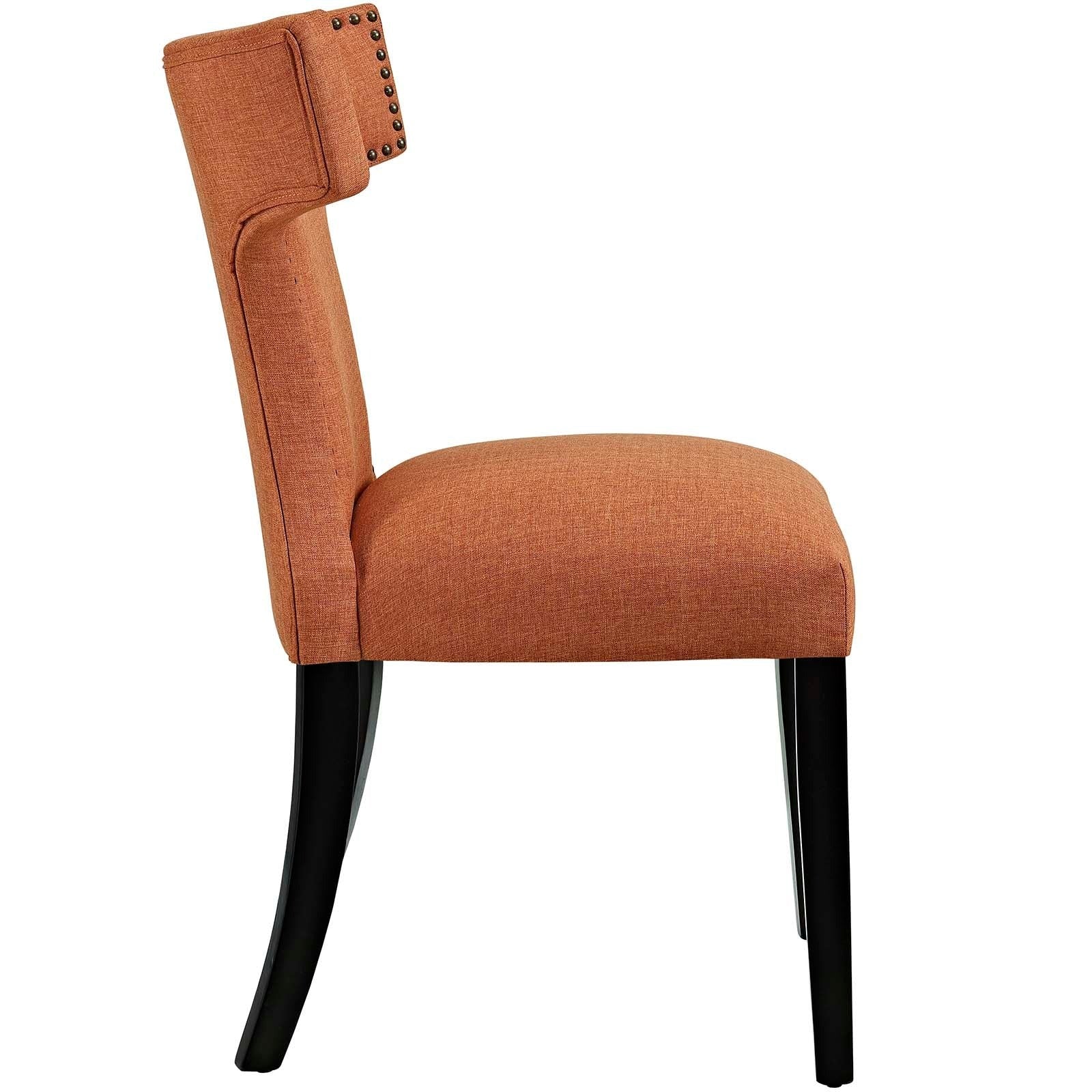 Modern Curved Upholstered Dining Side Chair - Image 6