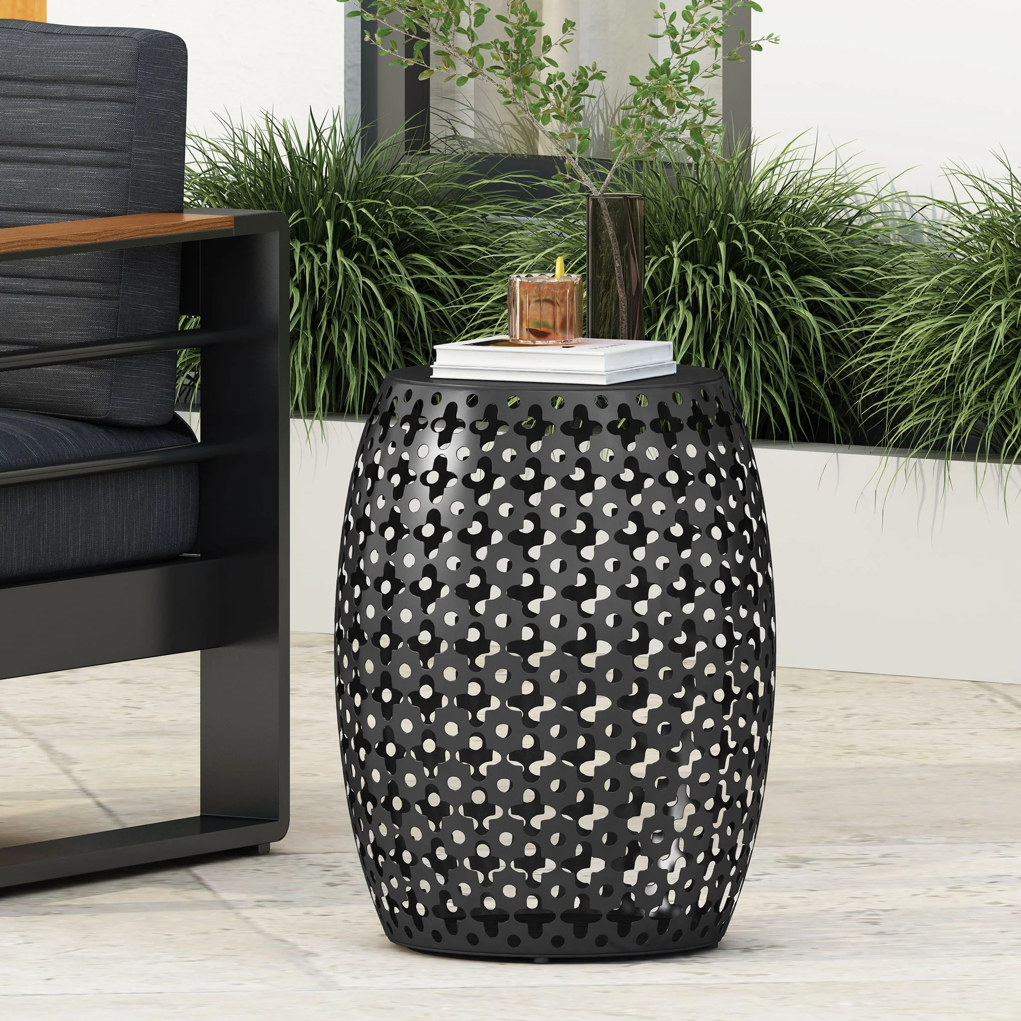 Modern Design, Metal End Table, Large - Image 14