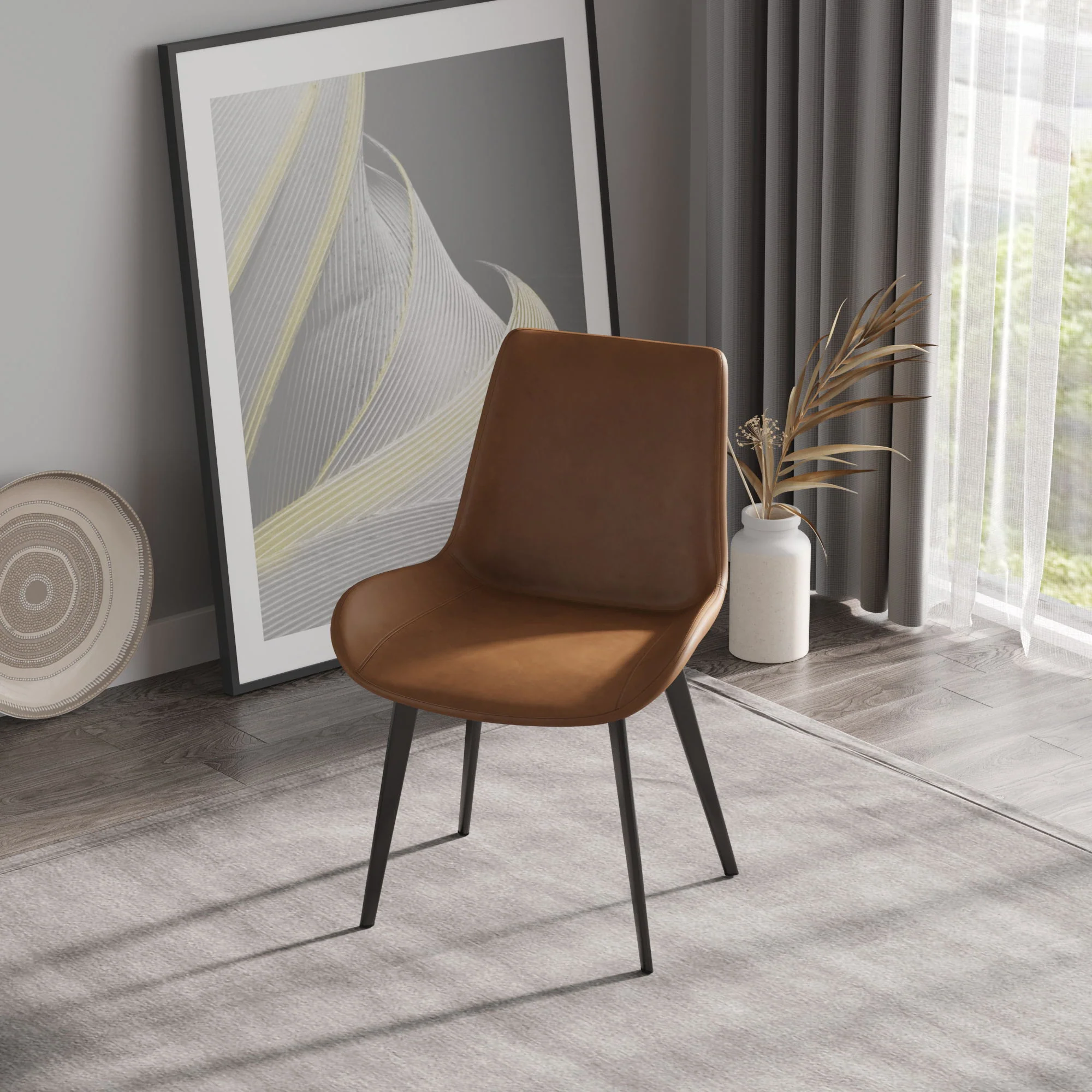 Modern Dining Chair Living Room Metal Leg Dining Chair (Set of 2) - Image 8