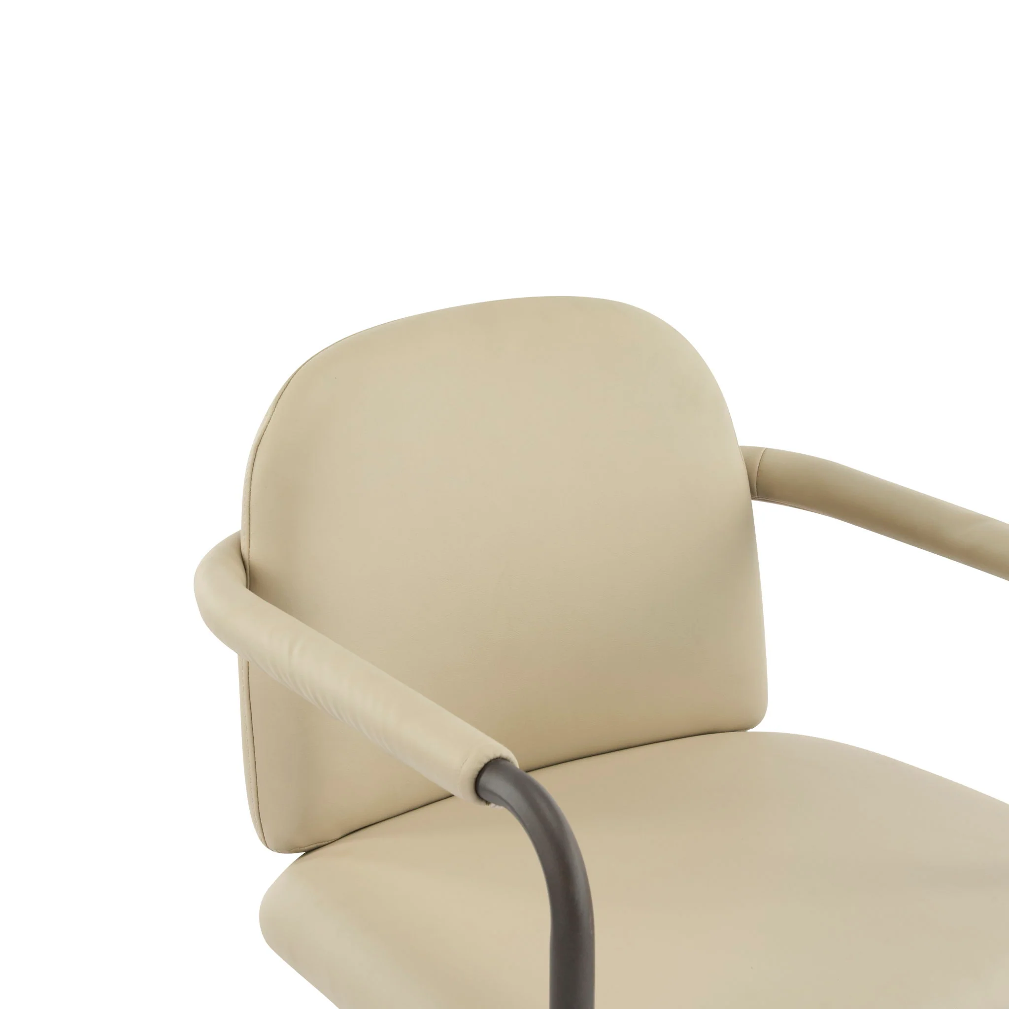 Modern Dining Chair (Set of 2) With Iron Frame - Espresso / Khaki - Image 5