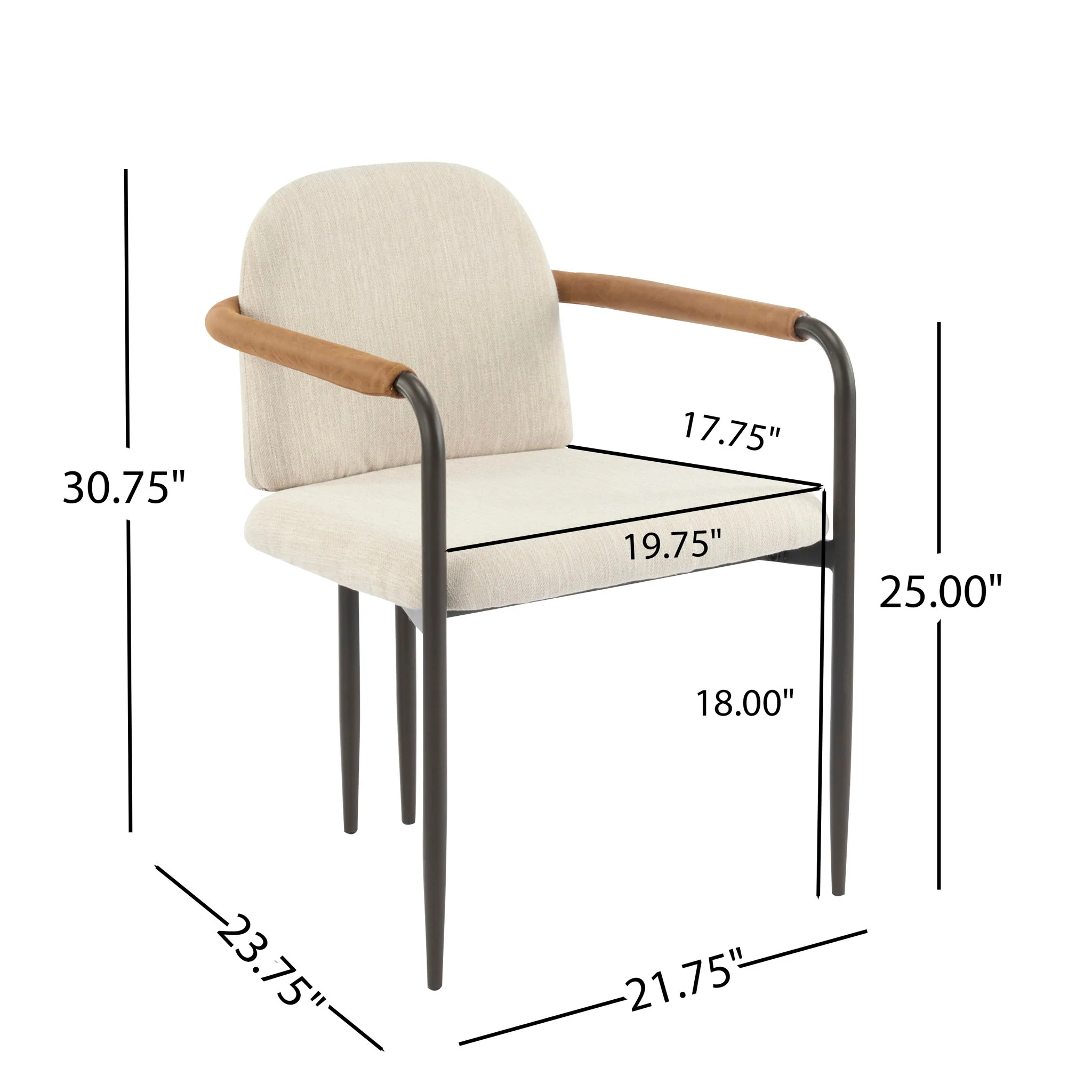 Modern Dining Chair Set With Durable Iron Frame And Comfortable Fabric Upholstery - Image 2