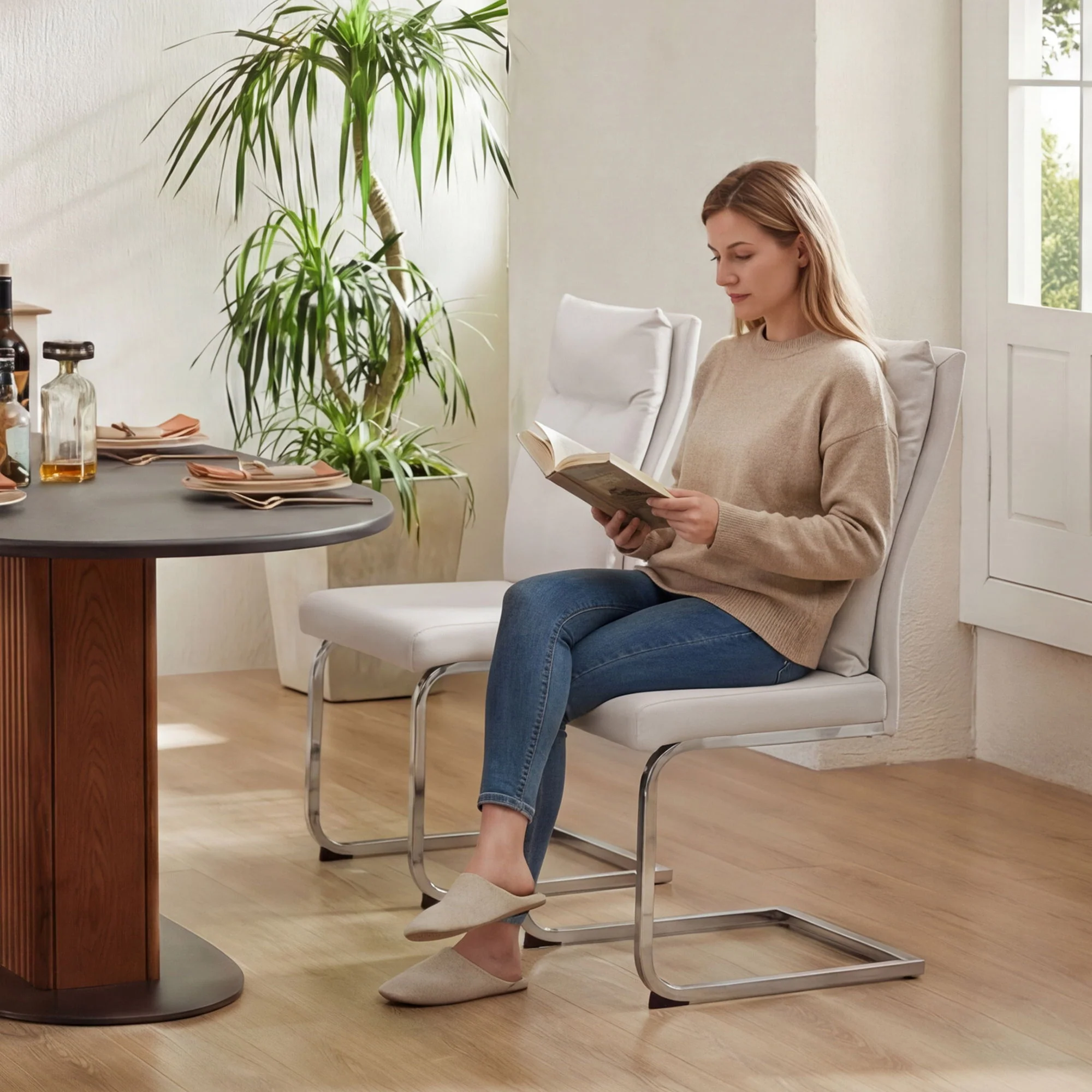Modern Dining Chair SetWith Soft Cushion Backrest (2 Pieces) - Image 9
