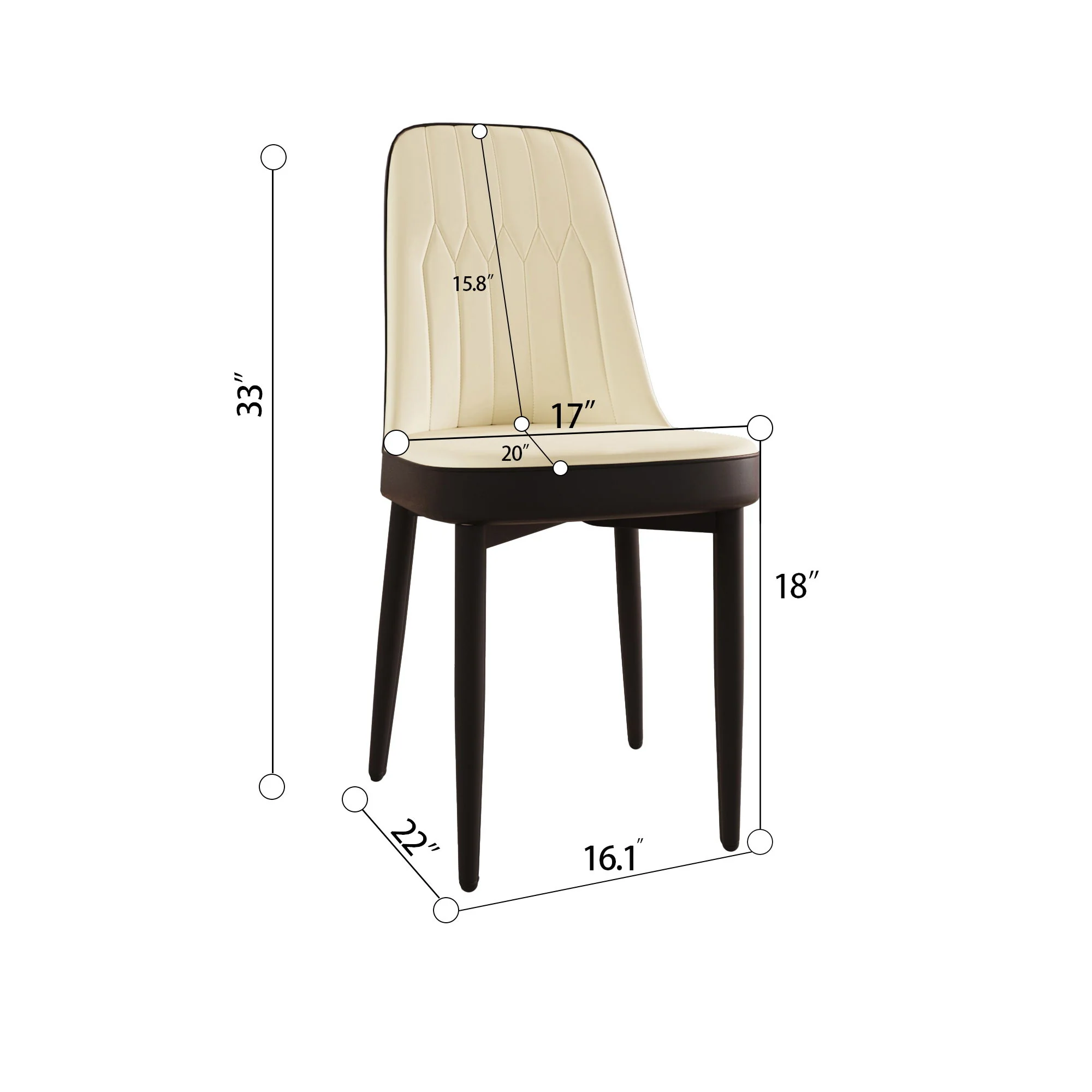 Modern Dining Chair With Cushions And Metal Legs - Image 47
