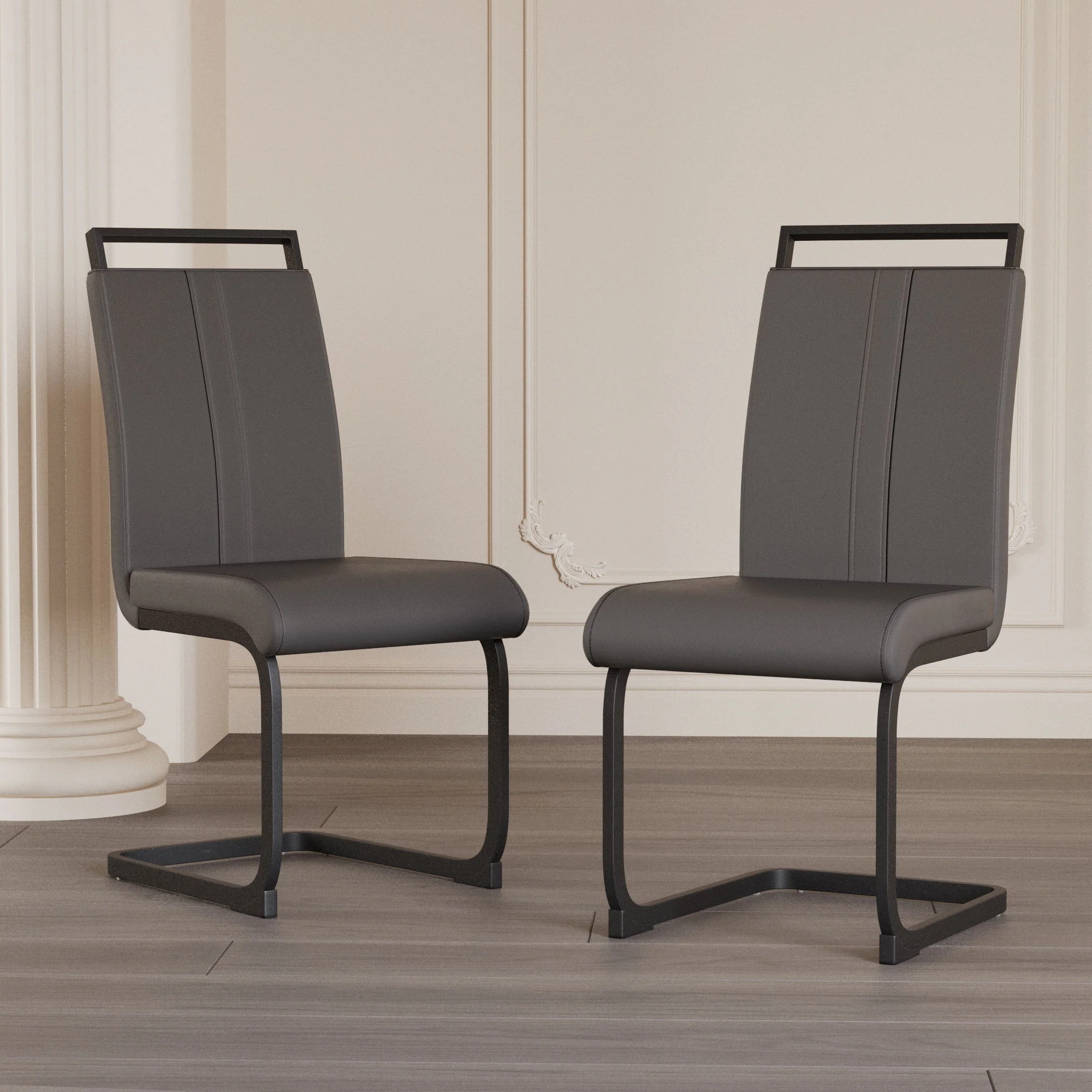 Modern Dining Chairs With High Back Upholstered Design Metal Legs - Image 15