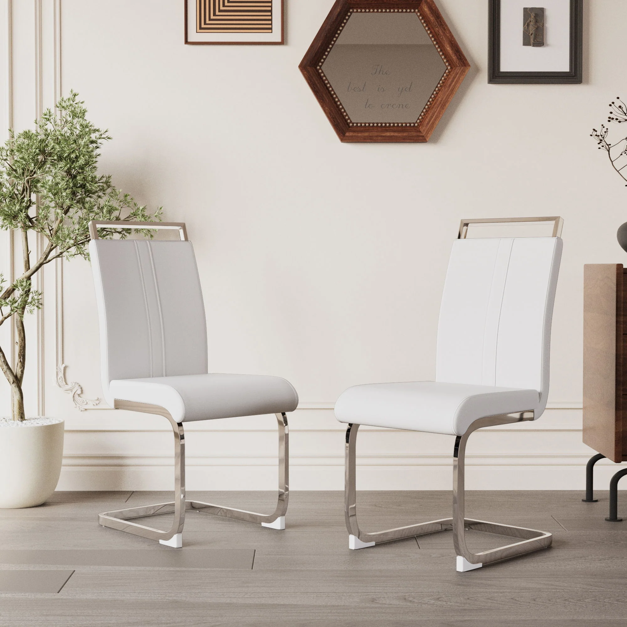 Modern Dining Chairs With Padded Seat, High Back - Image 16