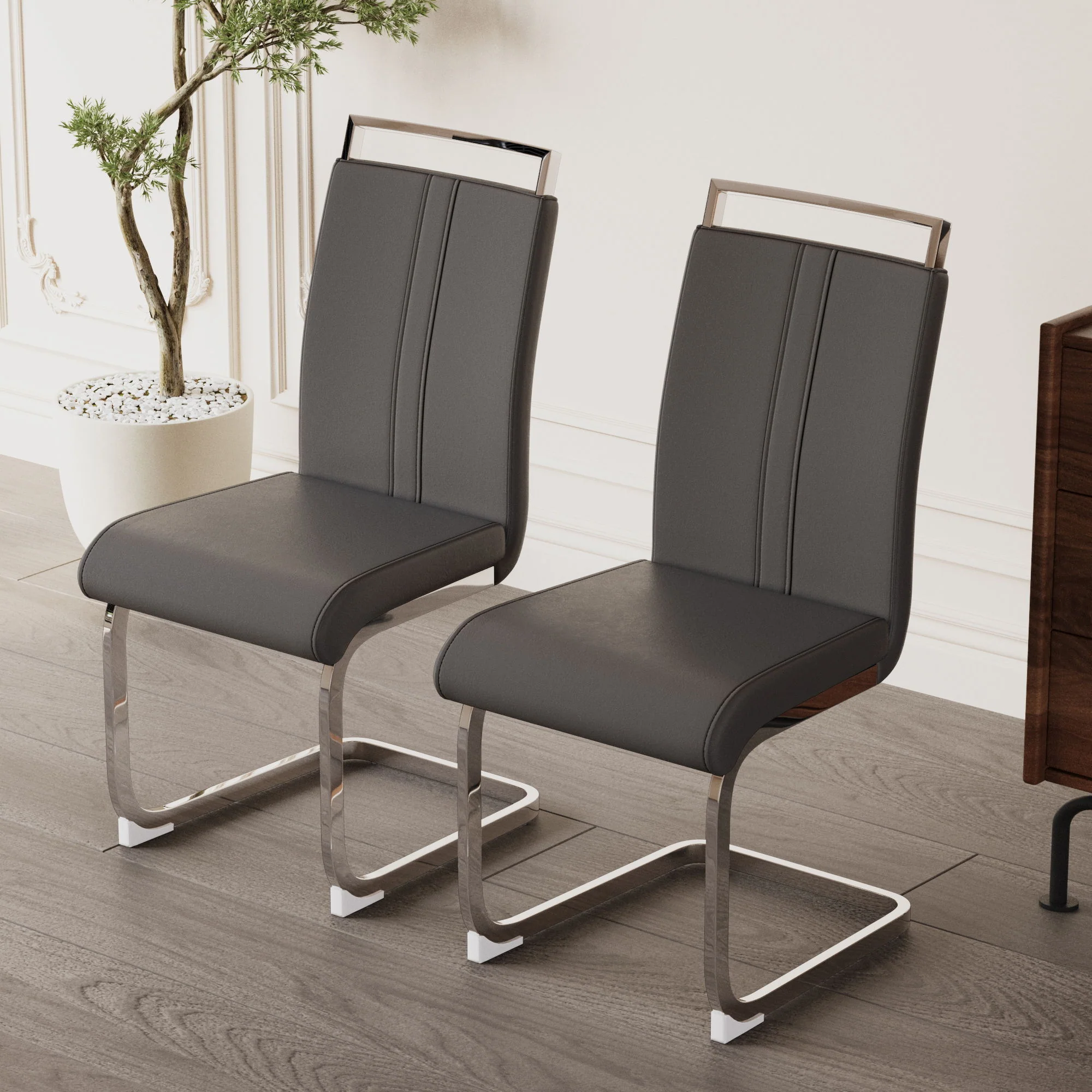 Modern Dining Chairs With Padded Seat, High Back - Image 20