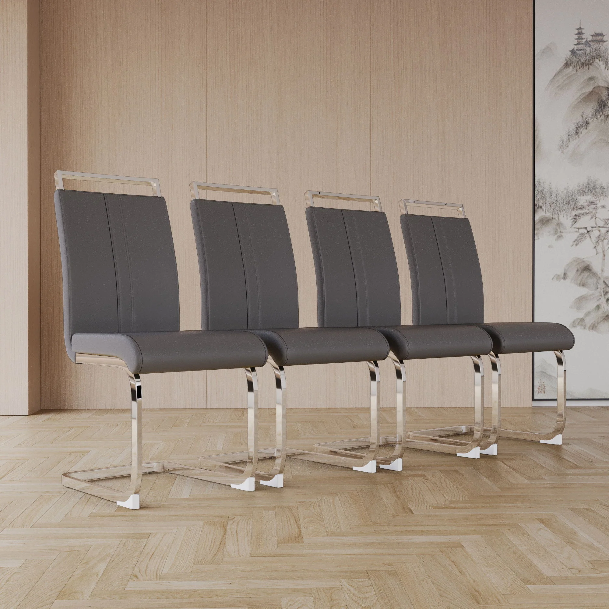 Modern Dining Chairs With Padded Seat, High Back - Image 8