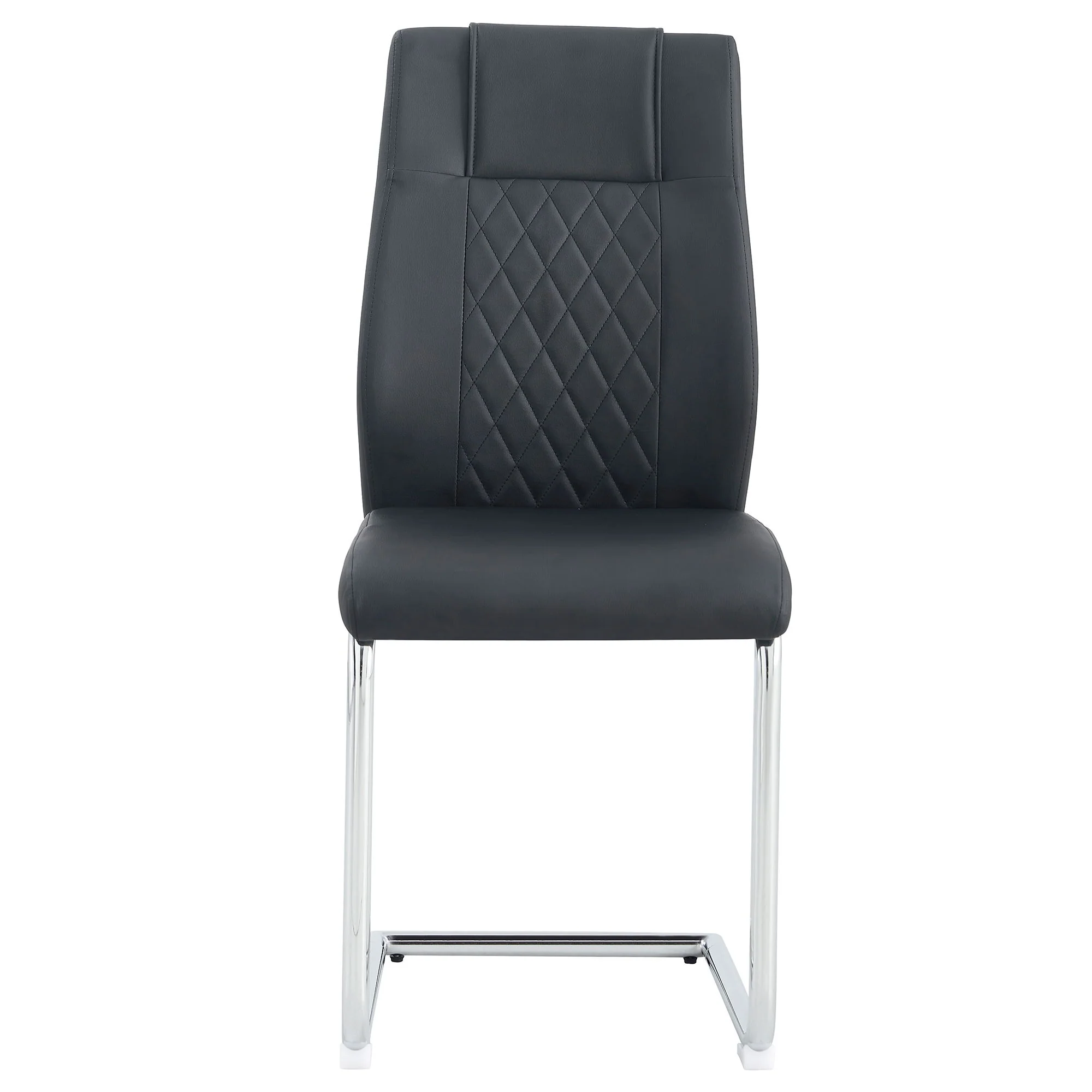 Modern Dining Chairs With Padded Seat, Metal Legs - Image 2