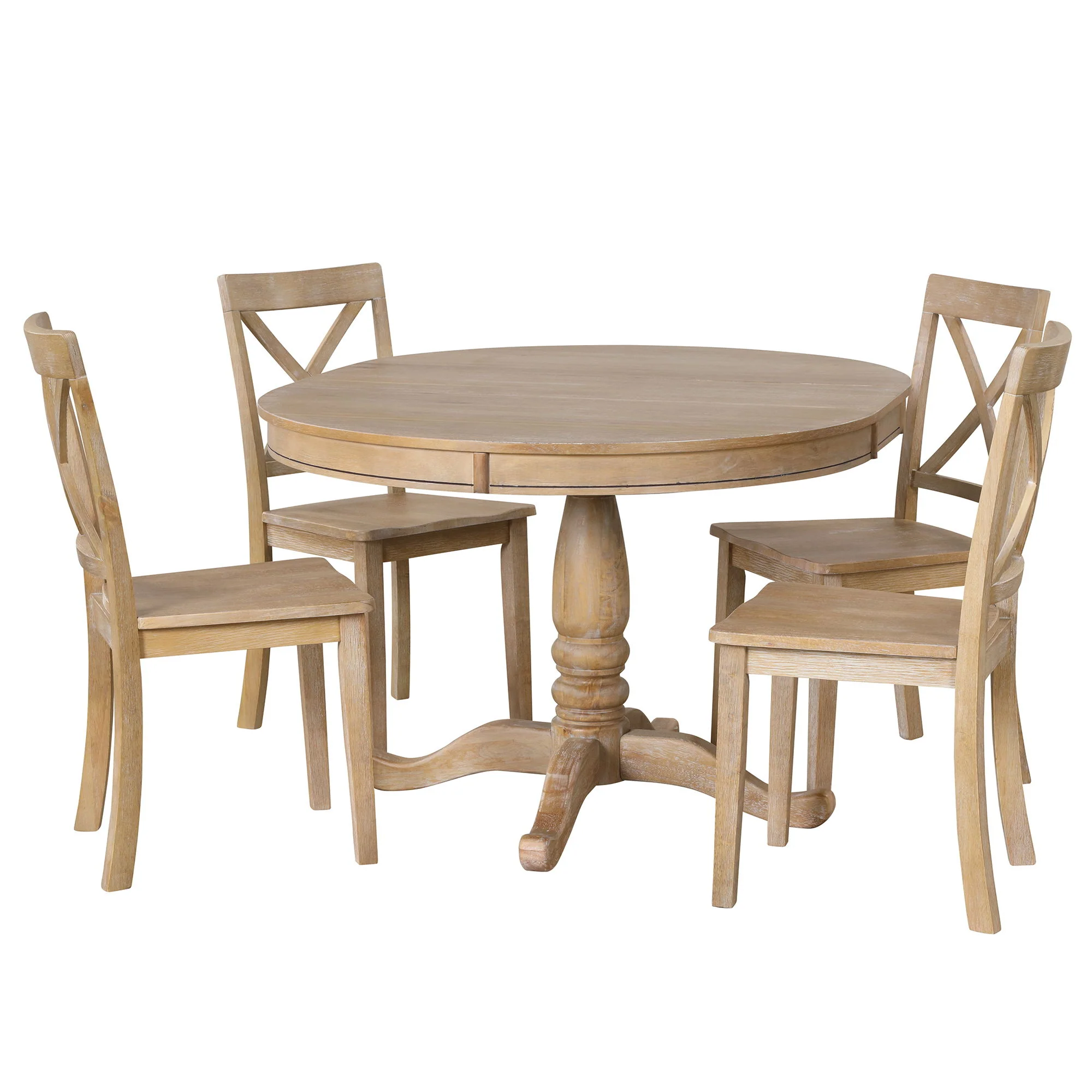 Modern Dining Table Set For 4, Round Table And 4 Kitchen Room Chairs, 5 Piece Kitchen Table Set For Dining Room, Dinette, Breakfast Nook - Image 8