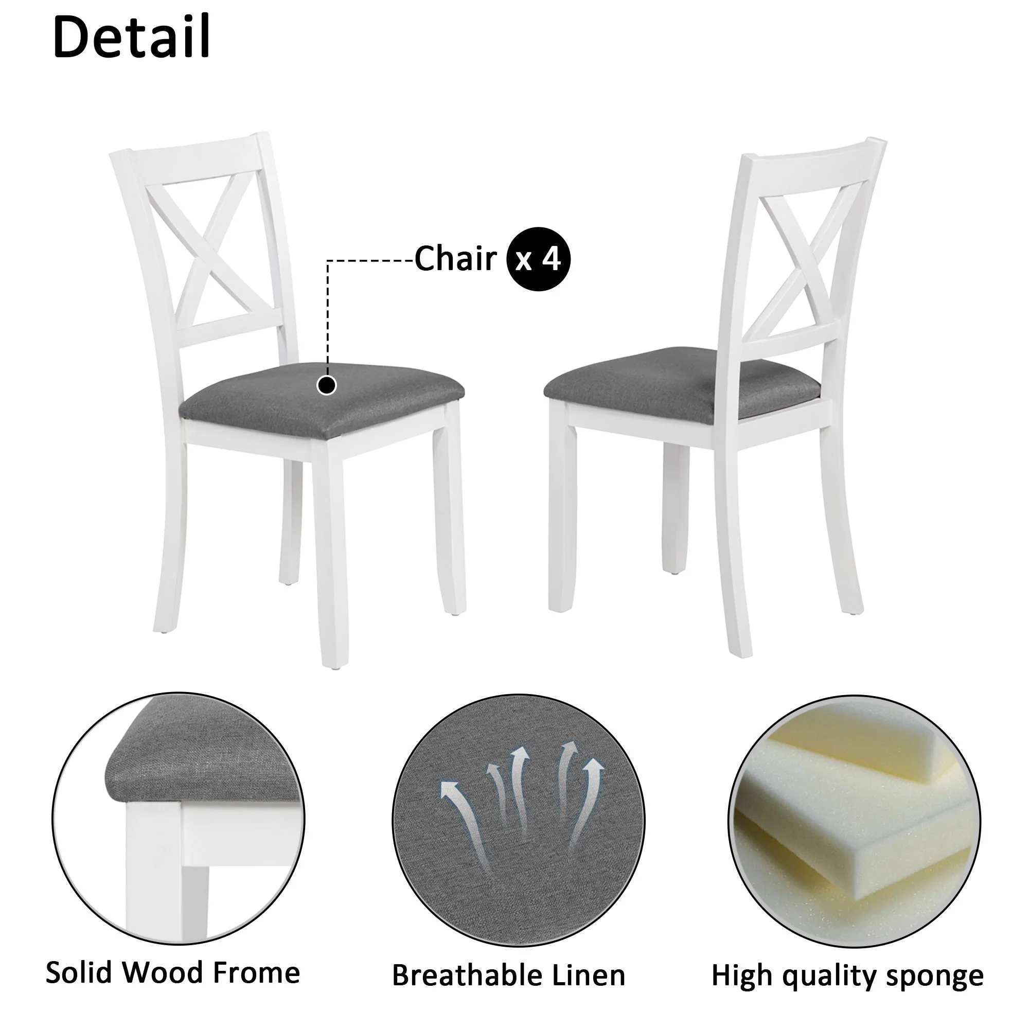 Modern Dining Table Set With Chairs For Kitchen - Image 4