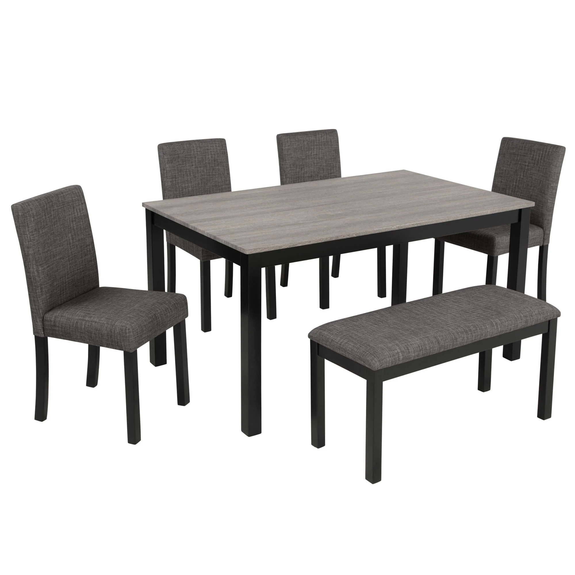 Modern Dining Table Set With Upholstered Chairs For Dining Room - Image 2