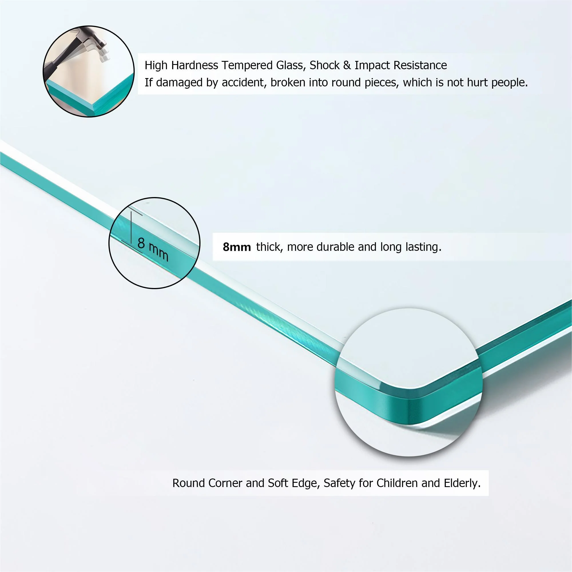 Modern Double Sliding Shower Enclosure, Tempered Glass - Image 9