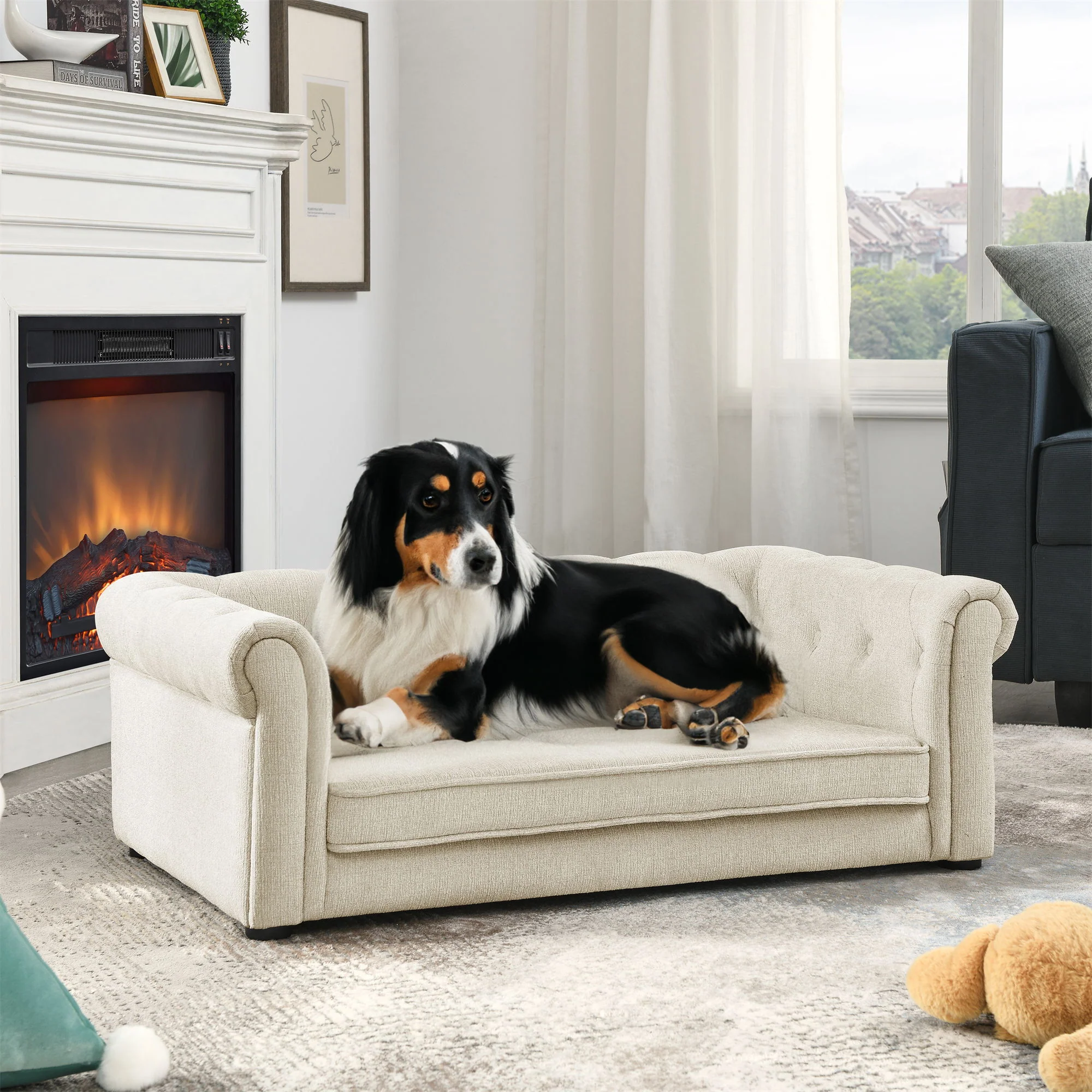 Modern Elegant Rectangle Pet Bed, Durable Elevated Dog Sofa - Image 31