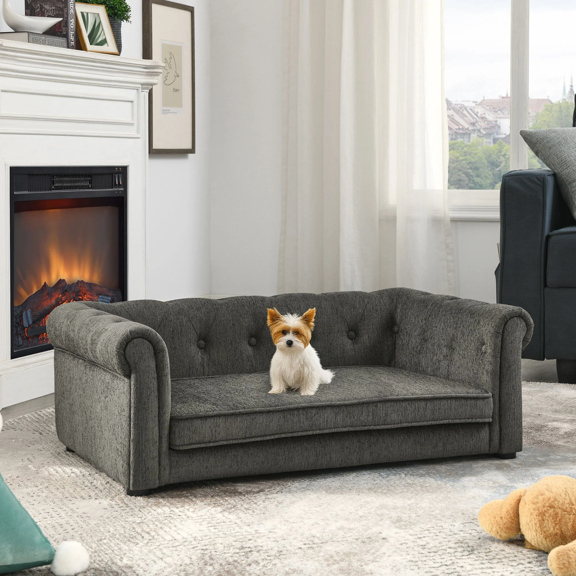 Modern Elegant Rectangle Pet Bed, Durable Elevated Dog Sofa - Image 32