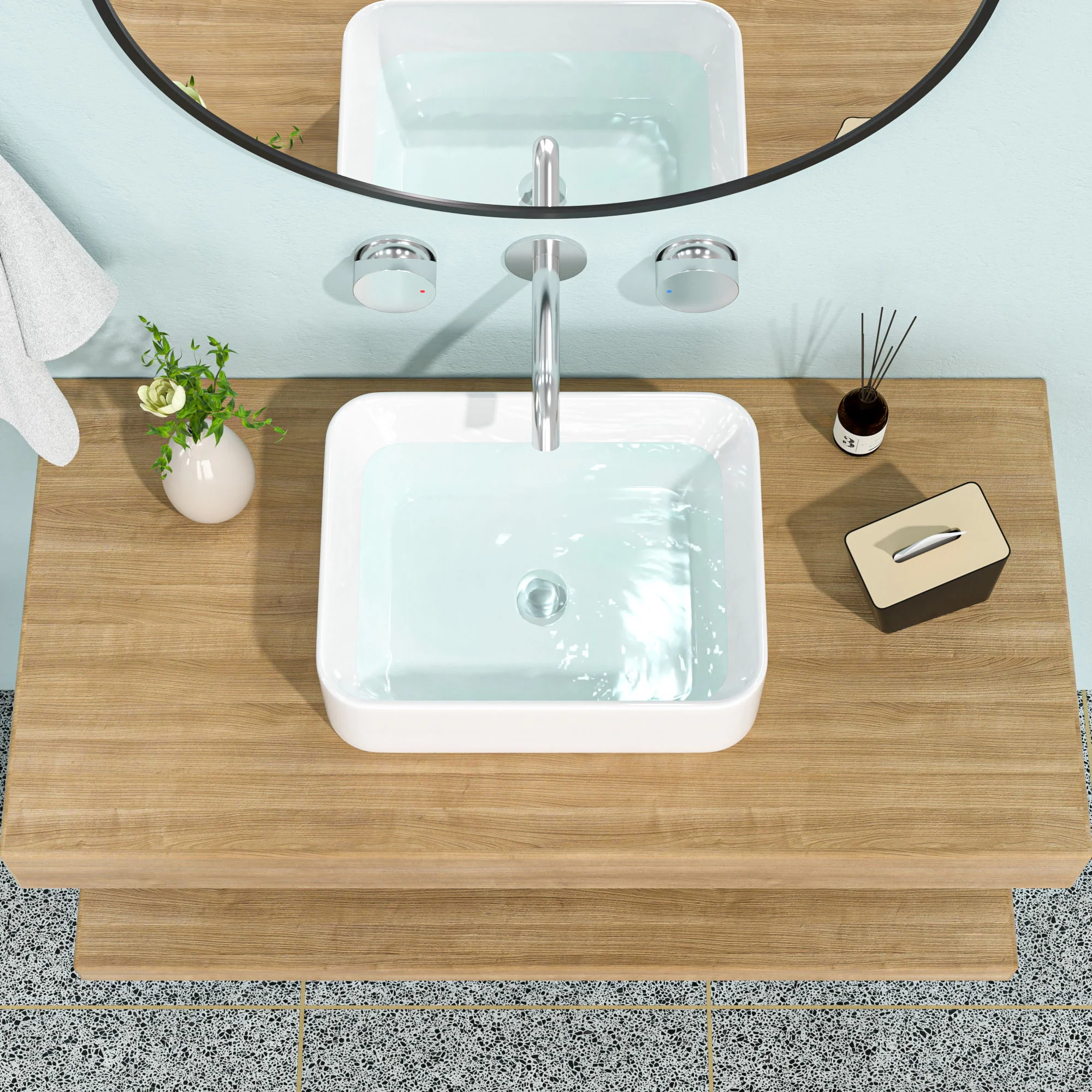 Modern European Design Ceramic Rectangular Vessel Bathroom Sink - Image 20