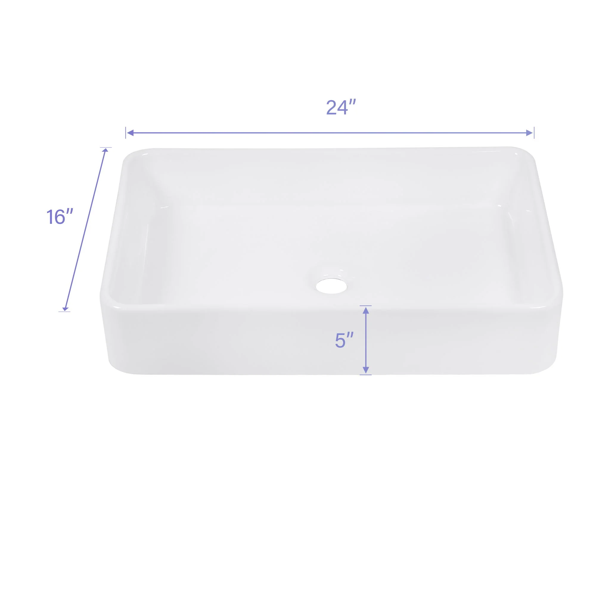 Modern European Design Ceramic Rectangular Vessel Bathroom Sink - Image 29