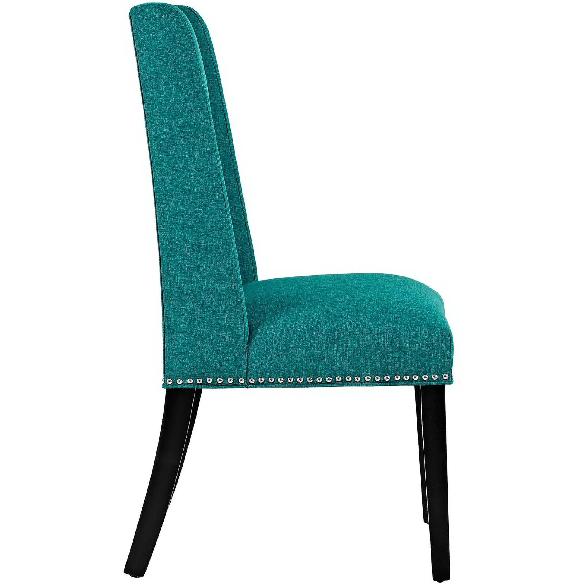Modern Fabric High-Back Dining Side Chair with Nailhead Trim - Image 18