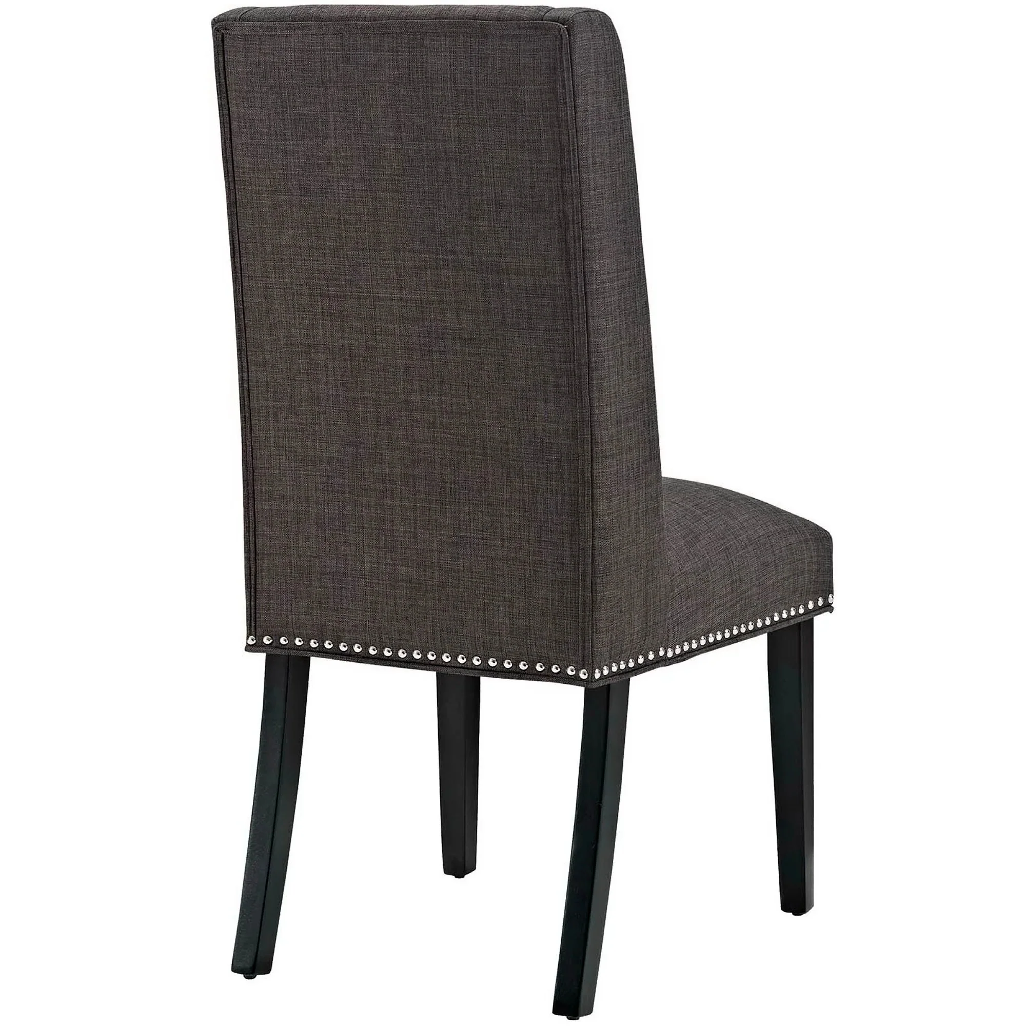 Modern Fabric High-Back Dining Side Chair with Nailhead Trim - Image 7
