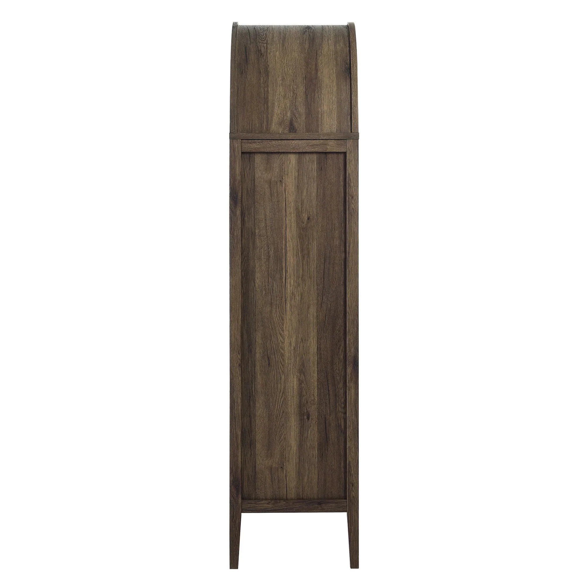 Modern Farmhouse Arched Tall Wood Storage Display Cabinet – Wood Grain 71 Inch - Image 13