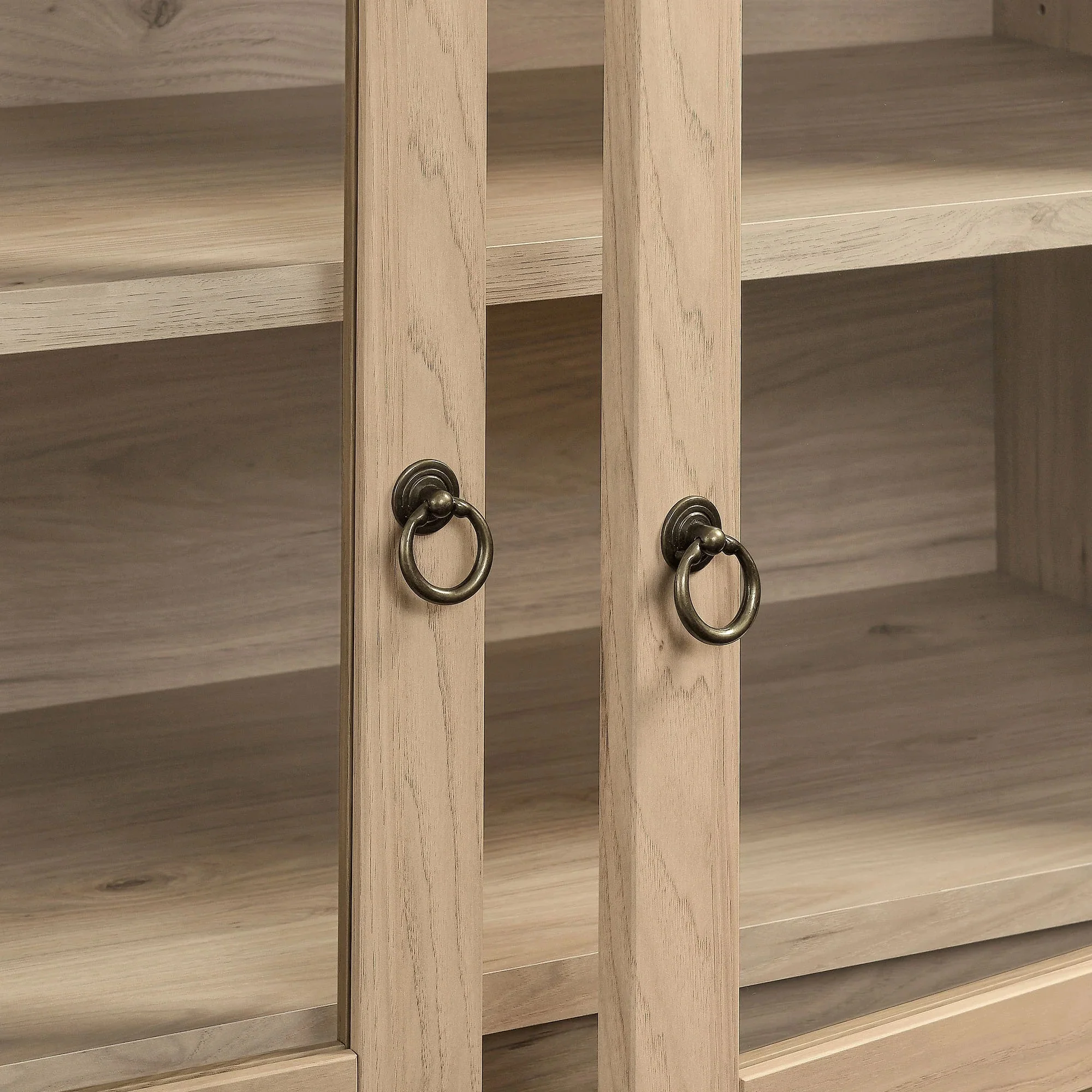 Modern Farmhouse Arched Tall Wood Storage Display Cabinet – Wood Grain 74 Inch - Image 29