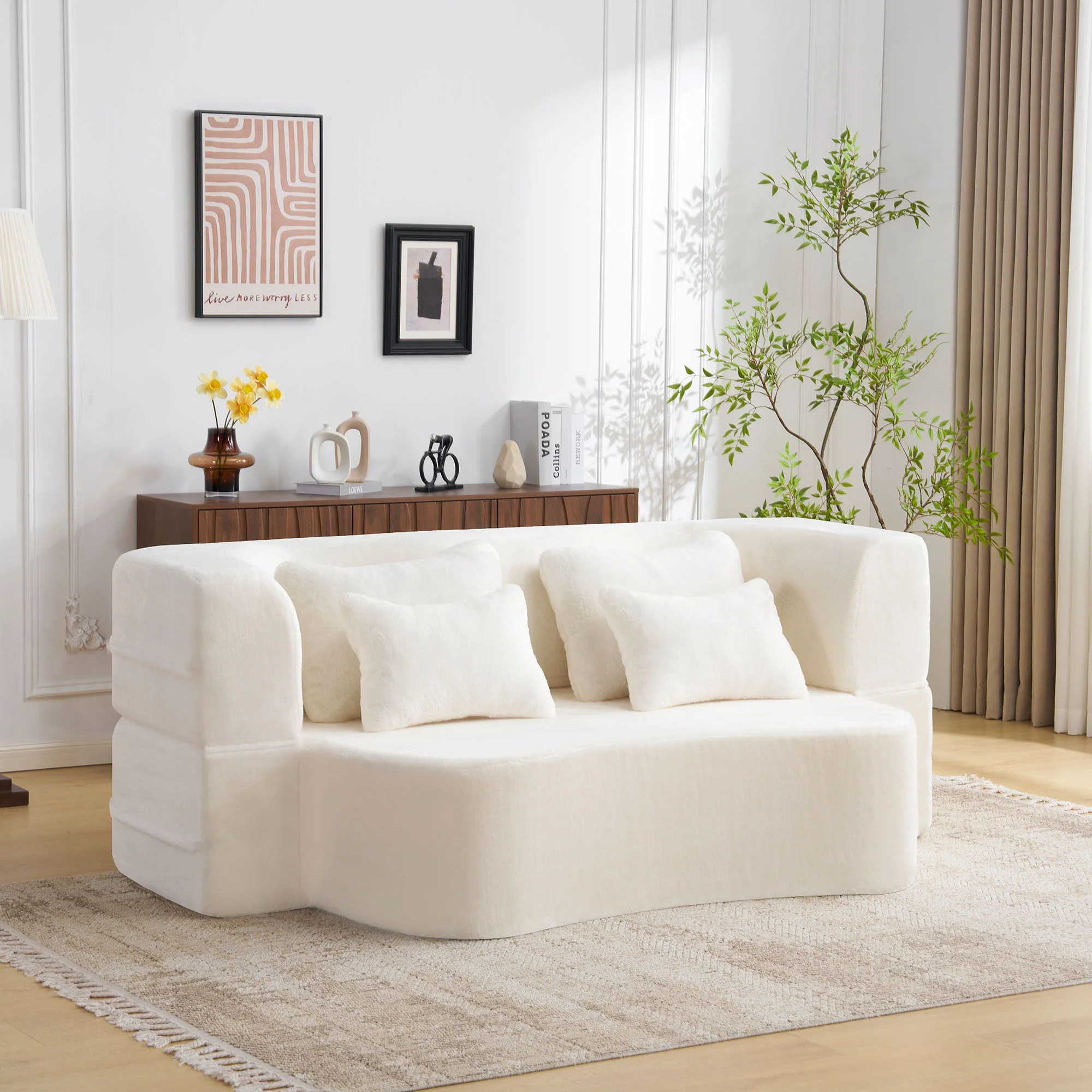 Modern Floor Sofa With 4 Pillows - Image 20