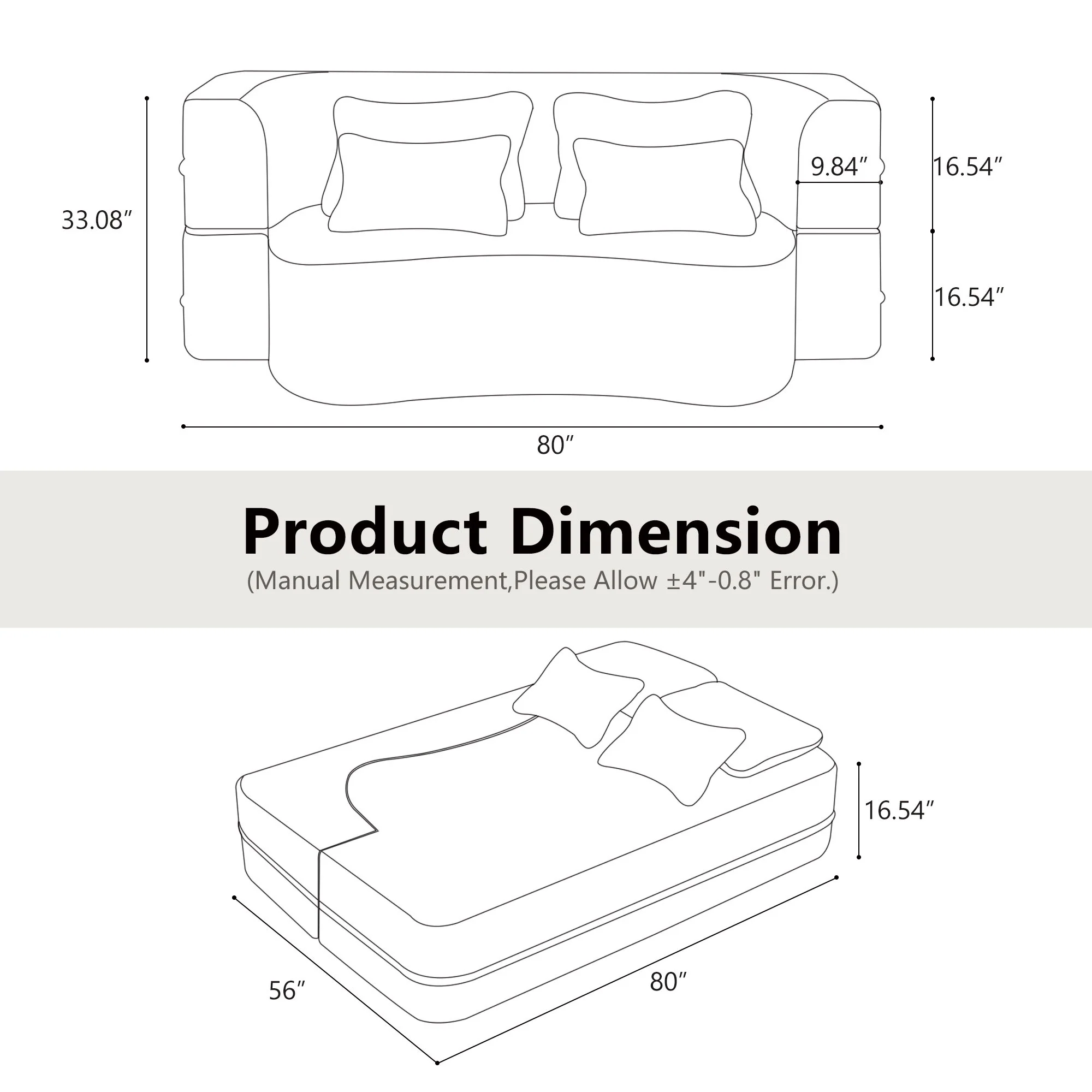 Modern Floor Sofa With 4 Pillows - Image 25